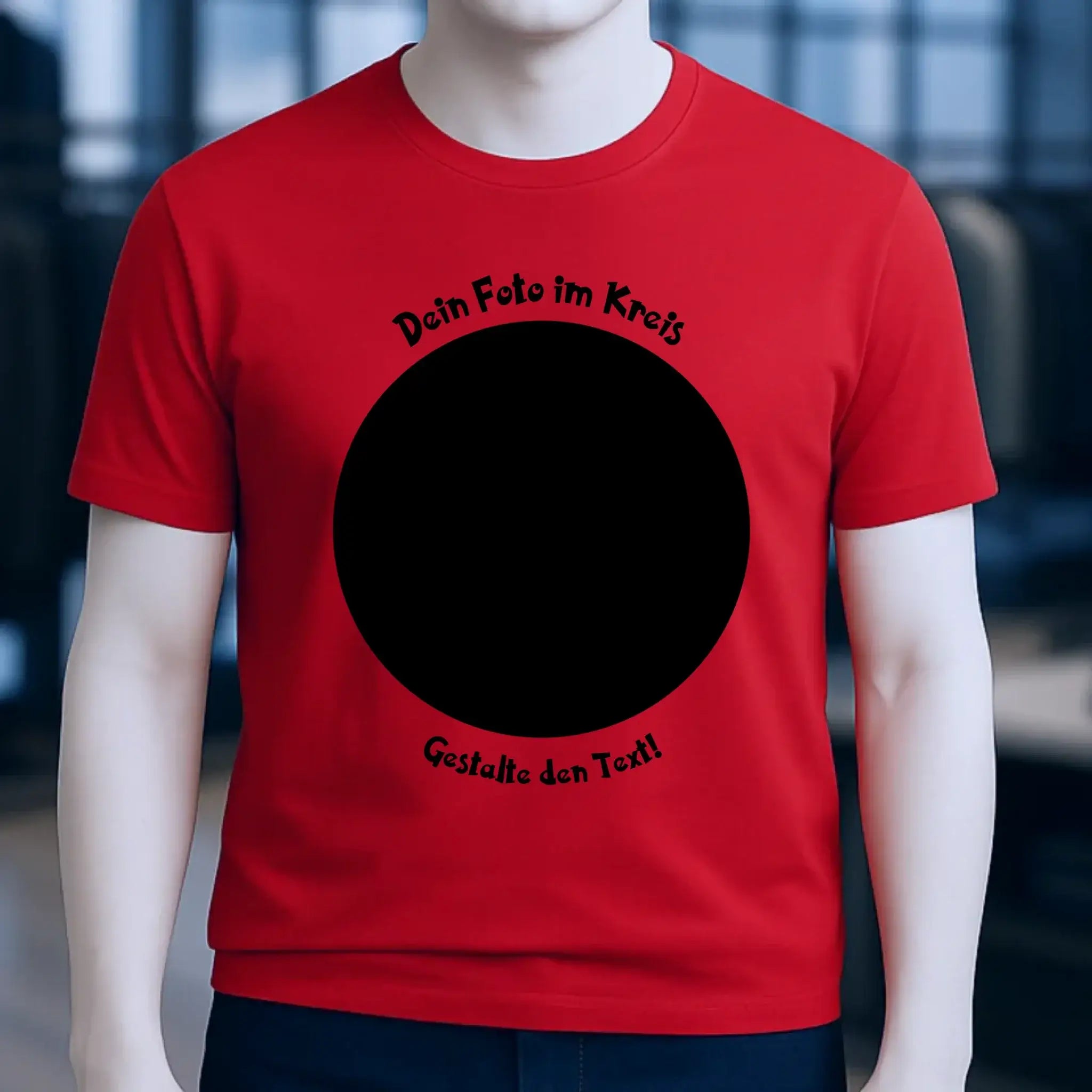 Dein Foto im Kreis + Text • Unisex Premium T-Shirt XS-5XL aus Bio-Baumwolle für Damen & Herren • Exklusivdesign • personalisiert