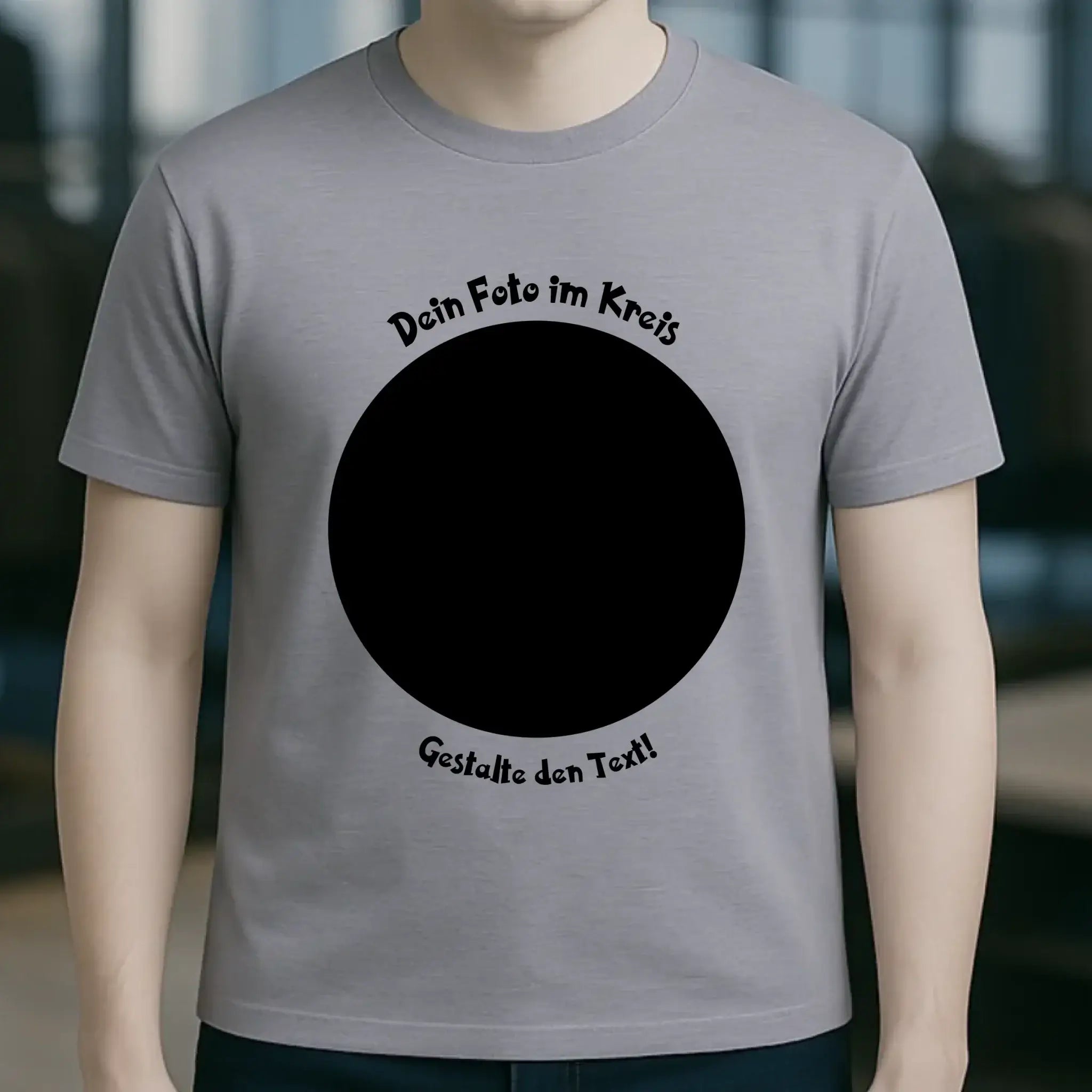 Dein Foto im Kreis + Text • Unisex Premium T-Shirt XS-5XL aus Bio-Baumwolle für Damen & Herren • Exklusivdesign • personalisiert