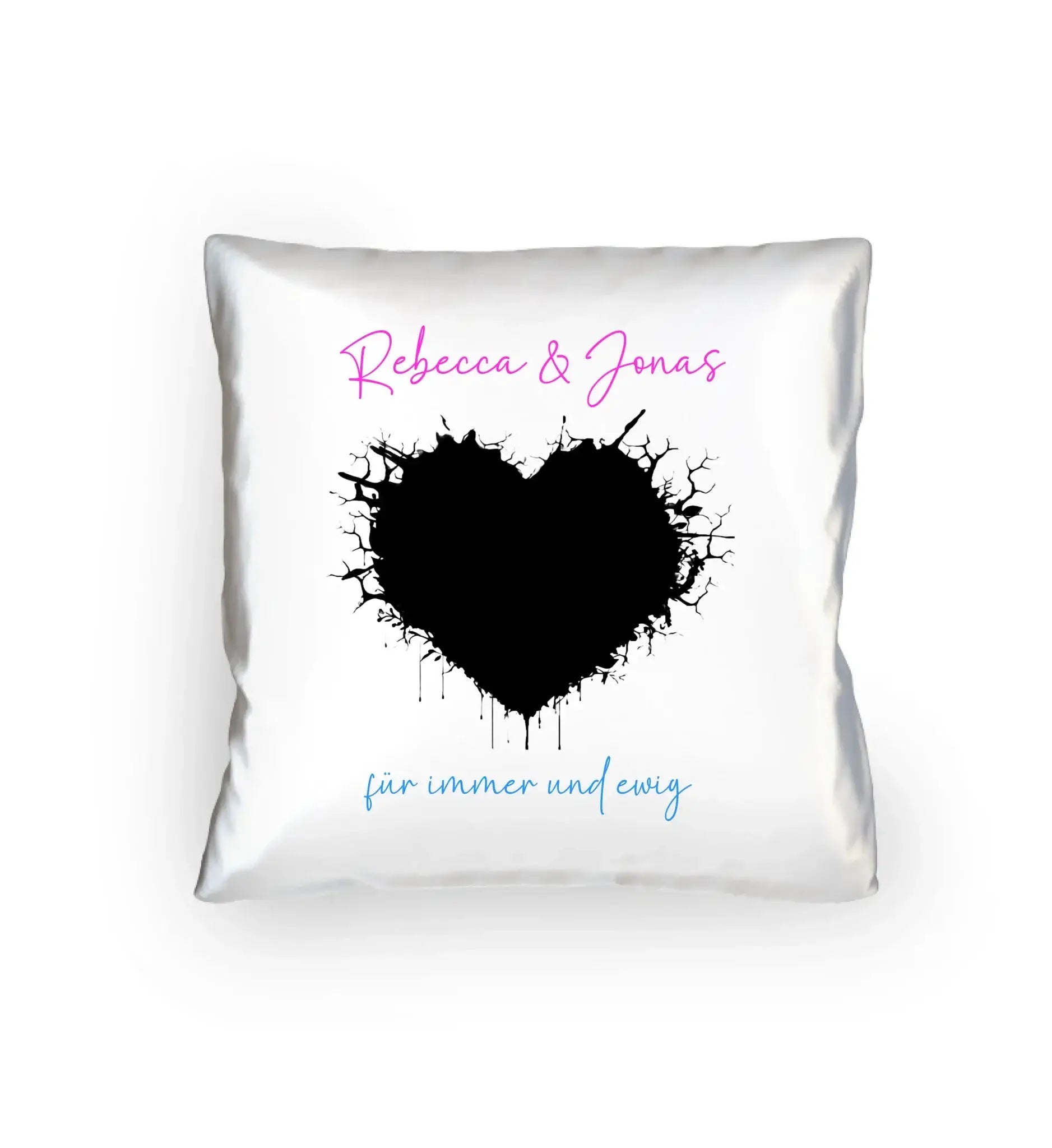 Dein Foto im wilden Herz - mit Wunschtext (personalisierbare Fotomotive) - Kissen 40x40 cm / White / 40cm-x-40cm