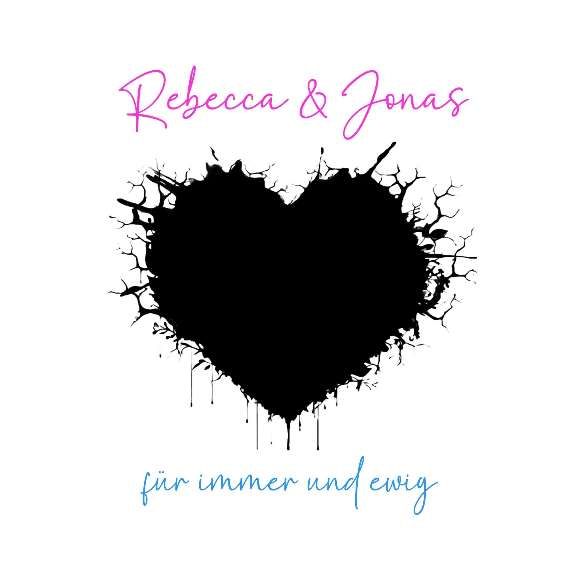 Dein Foto im wilden Herz - mit Wunschtext (personalisierbare Fotomotive) - Sticker 20x20 cm (ausgestanzt) / White