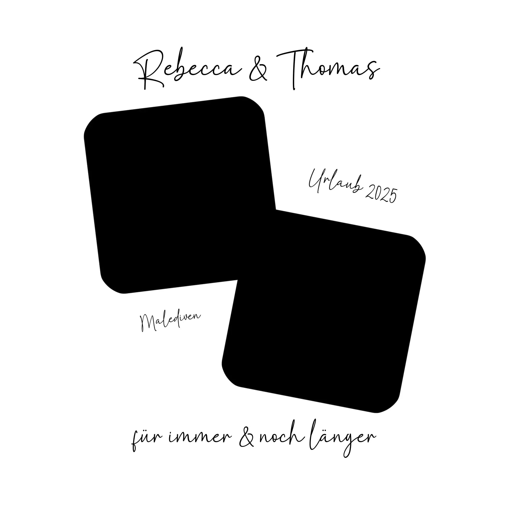 Dein Foto in 1-4 Quadraten - mit Wunschtext (personalisierbare Fotomotive) • Collage - Sticker 20x20 cm (ausgestanzt)