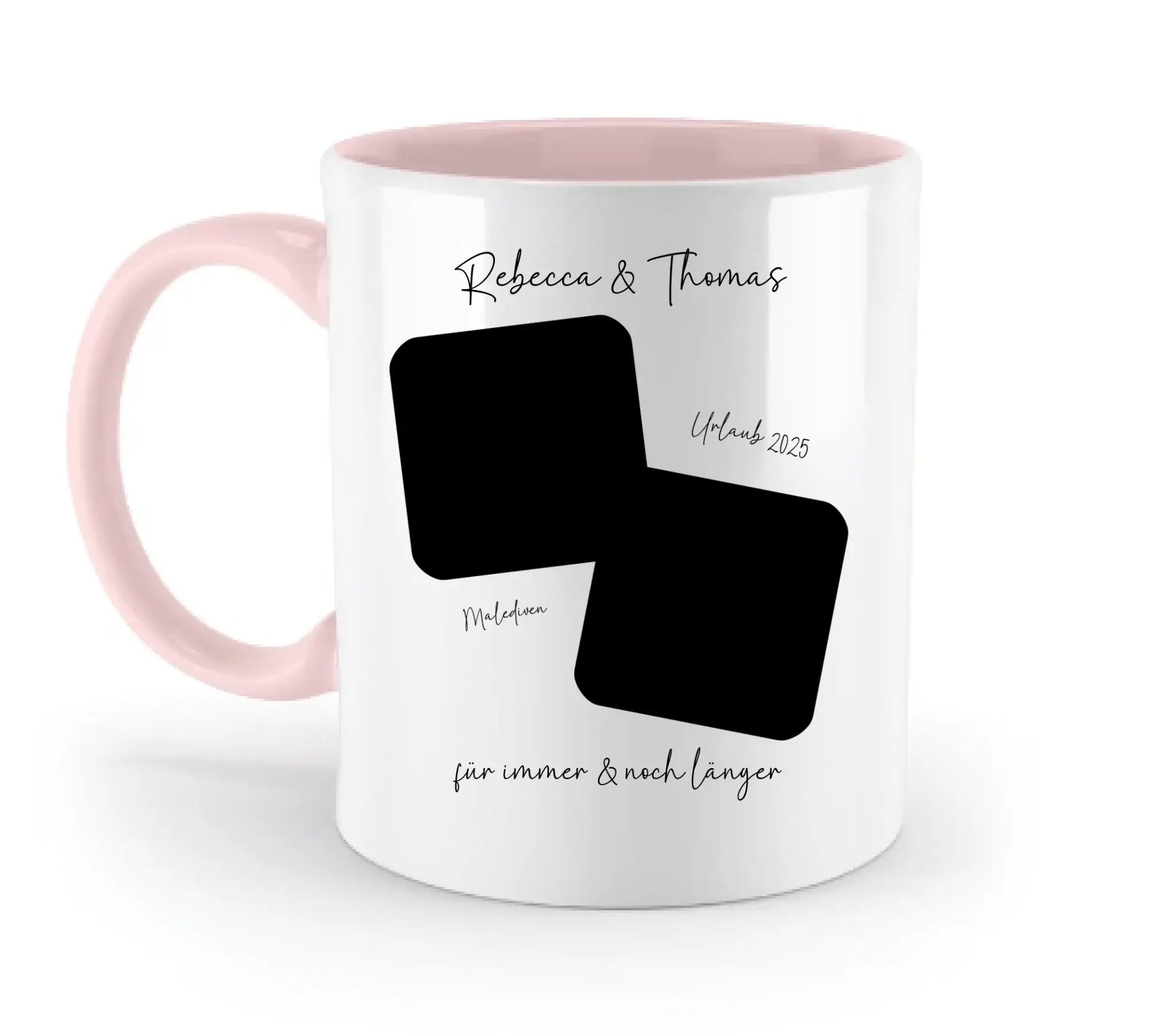 Dein Foto in 1-4 Quadraten mit Wunschtext • ’Statement-Collection’ • personalisierbare Fotomotive - Tassen