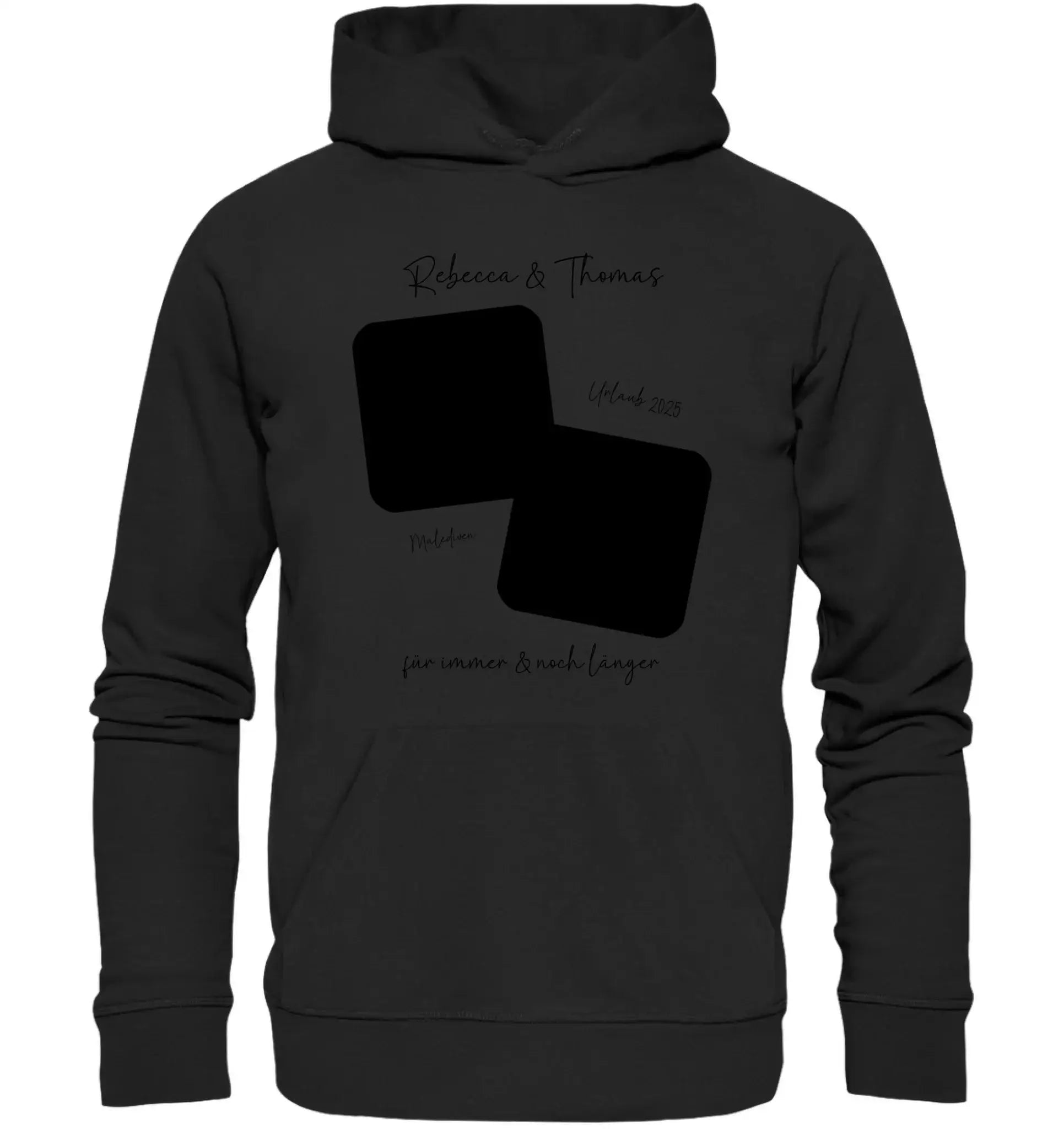 Dein Foto in 1-4 Quadraten mit Wunschtext • ’Statement-Collection’ • personalisierbare Fotomotive - Unisex Hoodie • Bio
