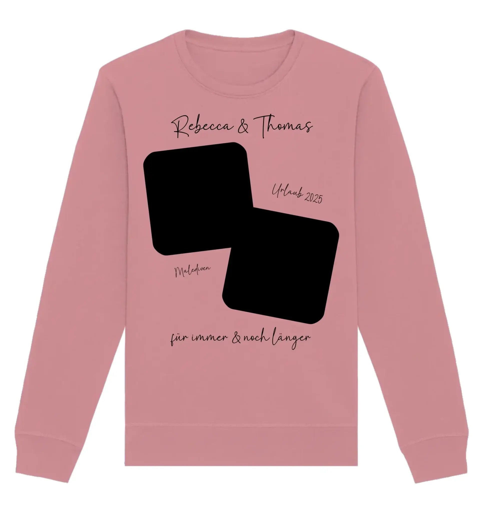 Dein Foto in 1-4 Quadraten mit Wunschtext • ’Statement-Collection’ • personalisierbare Fotomotive - Unisex Sweatshirt