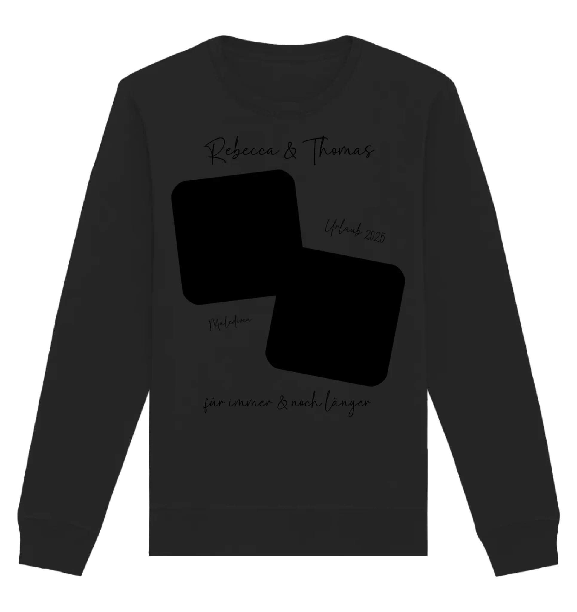 Dein Foto in 1-4 Quadraten mit Wunschtext • ’Statement-Collection’ • personalisierbare Fotomotive - Unisex Sweatshirt