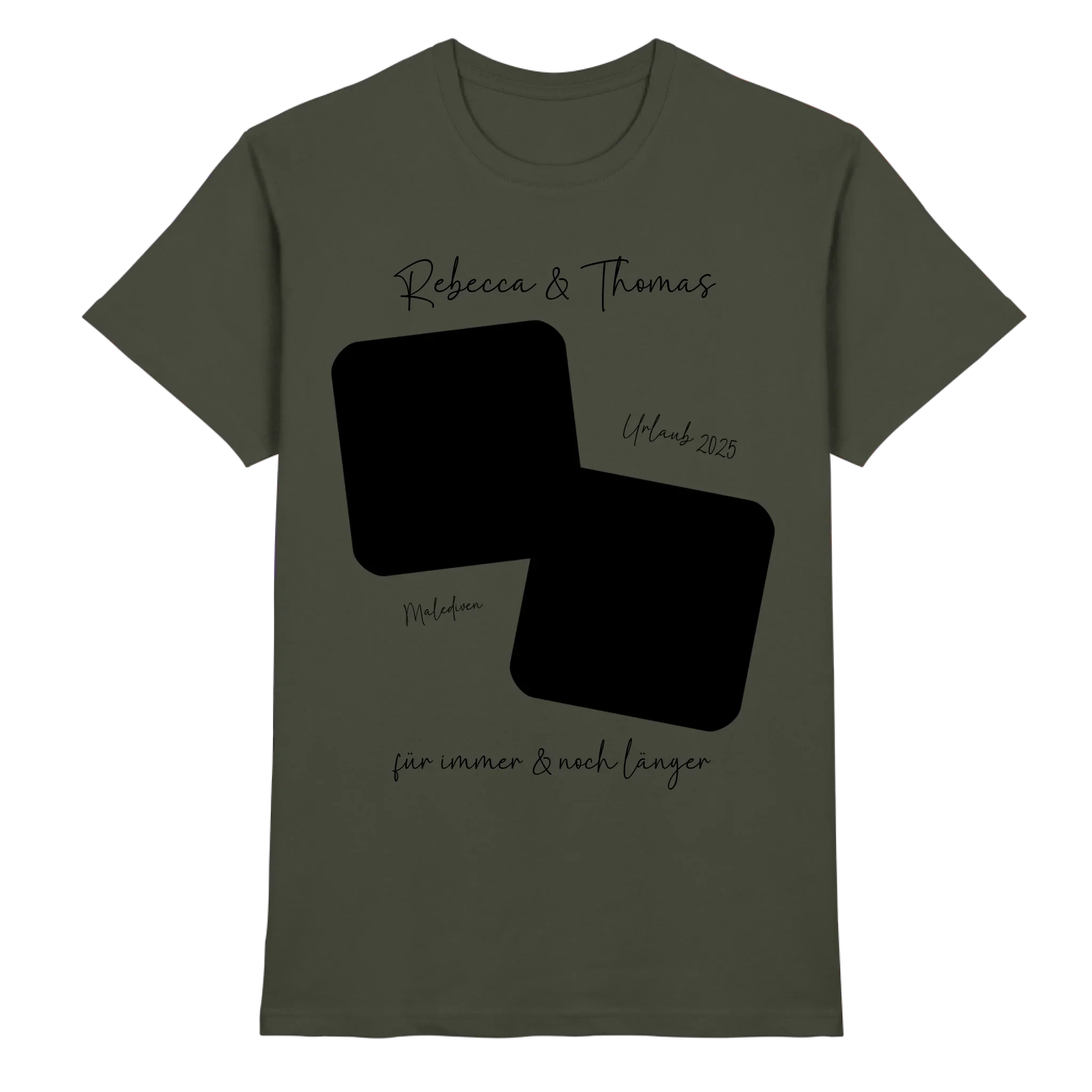 Dein Foto in 1-4 Quadraten mit Wunschtext • ’Statement-Collection’ • personalisierbare Fotomotive - Premium Herren