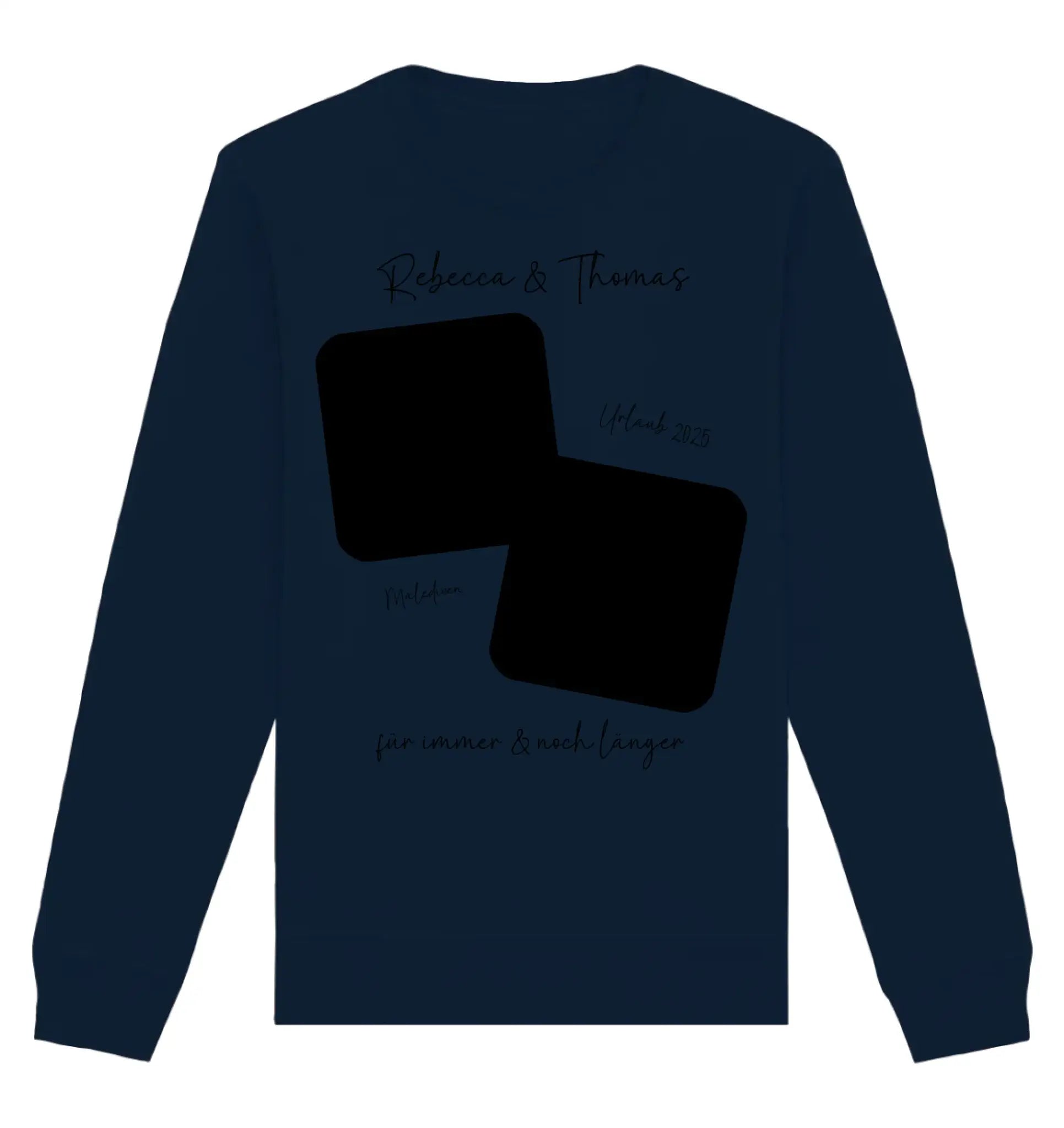 Dein Foto in 1-4 Quadraten mit Wunschtext • ’Statement-Collection’ • personalisierbare Fotomotive - Unisex Sweatshirt