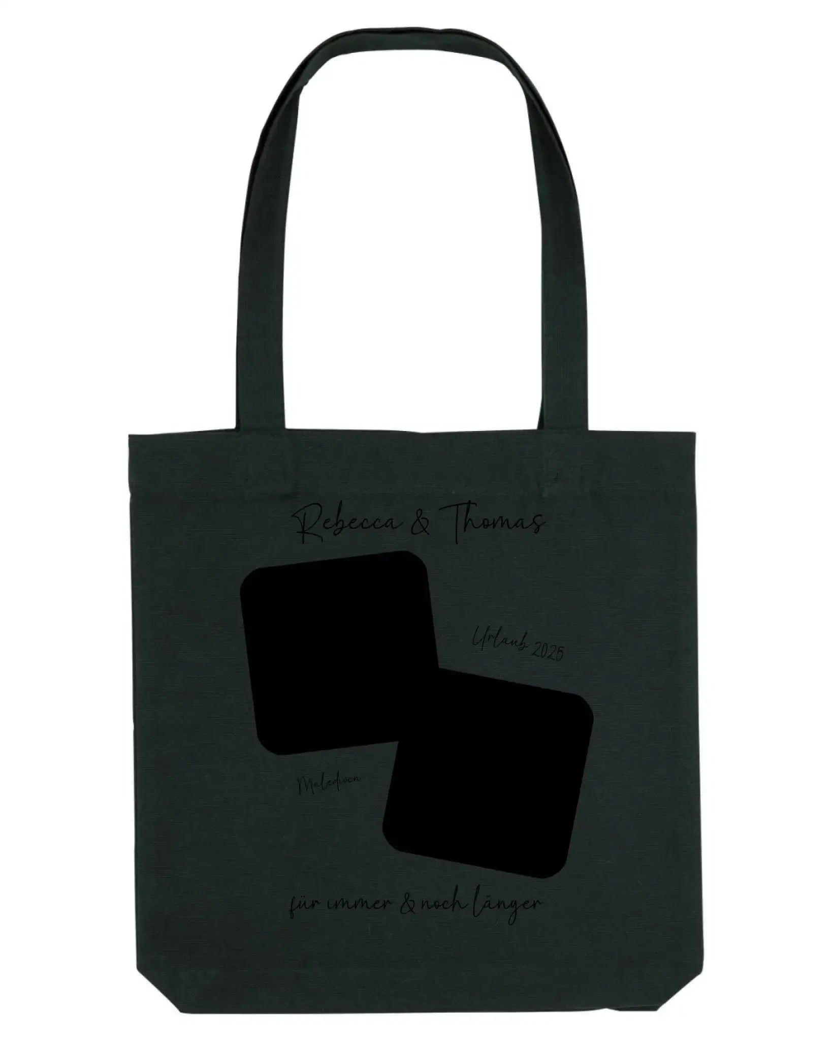 Dein Foto in 1-4 Quadraten mit Wunschtext • ’Statement-Collection’ • personalisierbare Fotomotive - Stofftasche • Bio