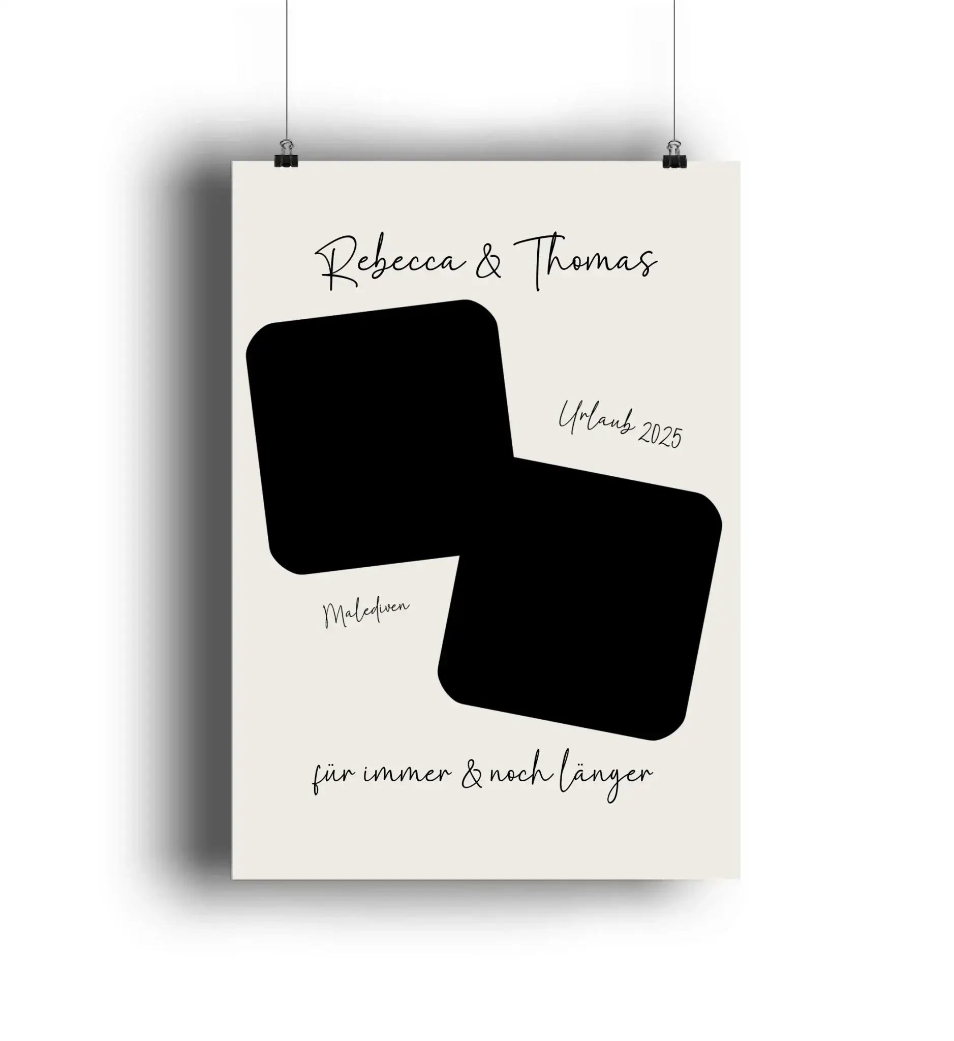 Dein Foto in 1-4 Quadraten mit Wunschtext • ’Statement-Collection’ • personalisierbare Fotomotive - POSTER / 4C-Print