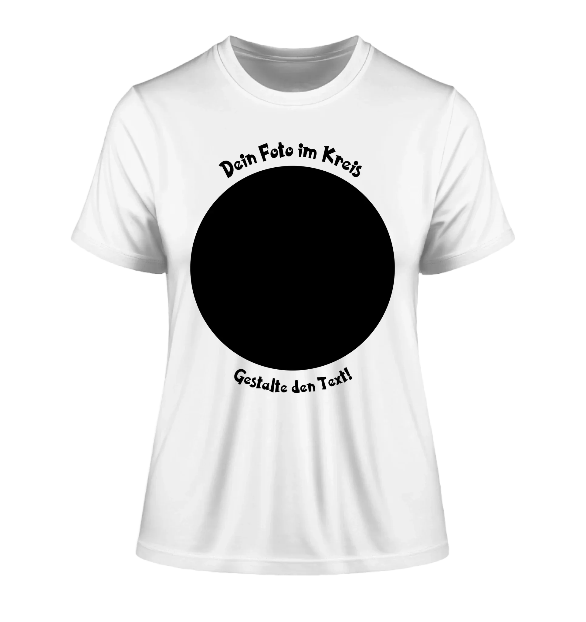 Dein Foto in Kreisform mit Wunschtext (personalisierbare Fotomotive) copy - Damen T-Shirt (Fitted) • Bio / White / 2XL