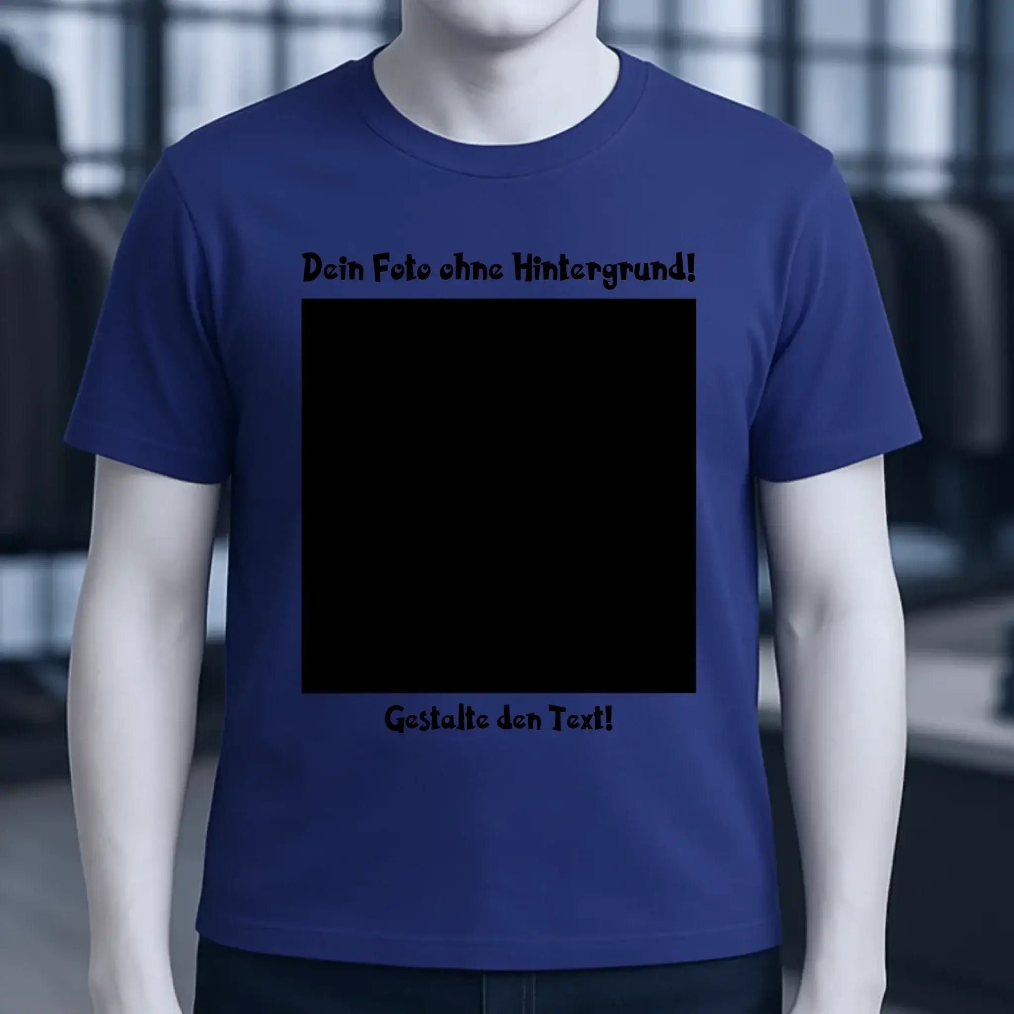 Dein FOTO mit Hintergrundentferner + Text + Hintergrund optional • Unisex Premium T-Shirt XS-5XL aus Bio-Baumwolle für Damen & Herren • Exklusivdesign • personalisiert • KI-MAGIC-CUT