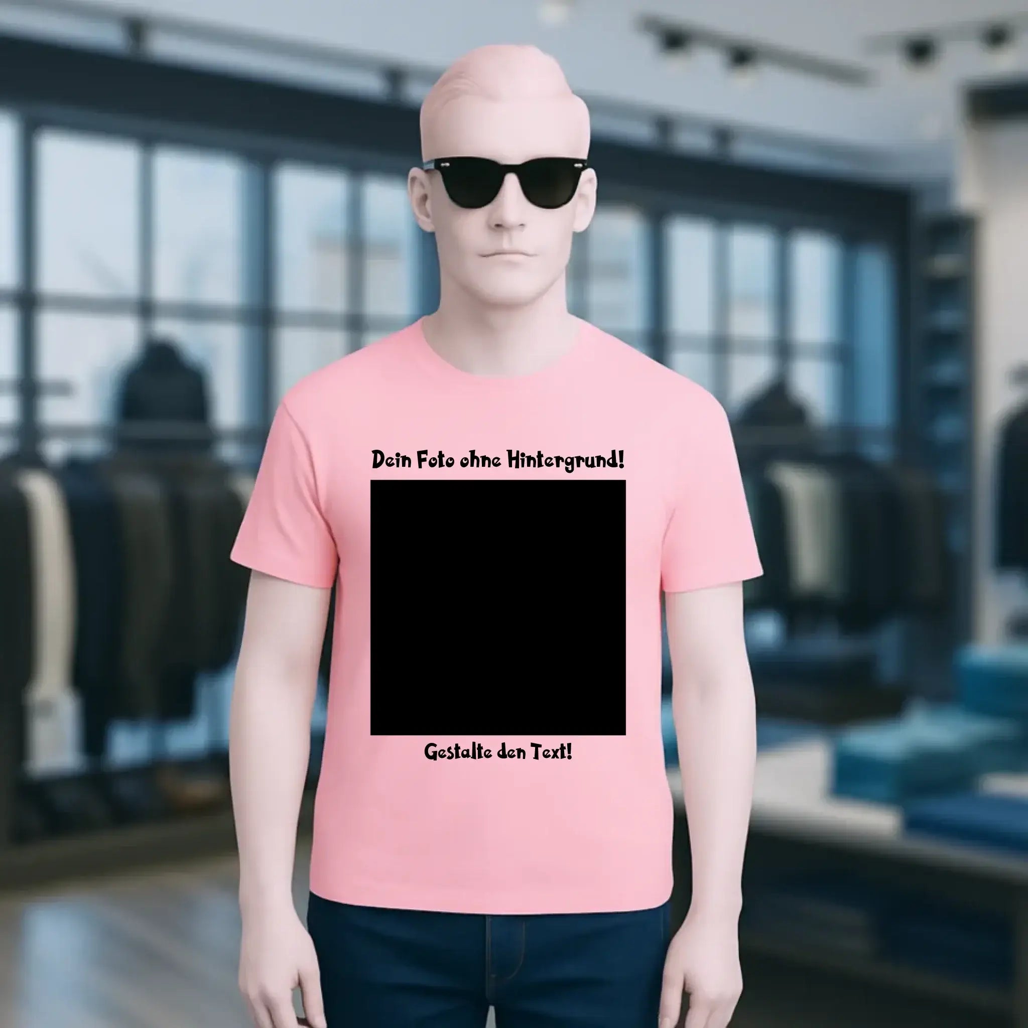 Dein FOTO mit Hintergrundentferner + Text + Hintergrund optional • Unisex Premium T-Shirt XS-5XL aus Bio-Baumwolle für Damen & Herren • Exklusivdesign • personalisiert • KI-MAGIC-CUT