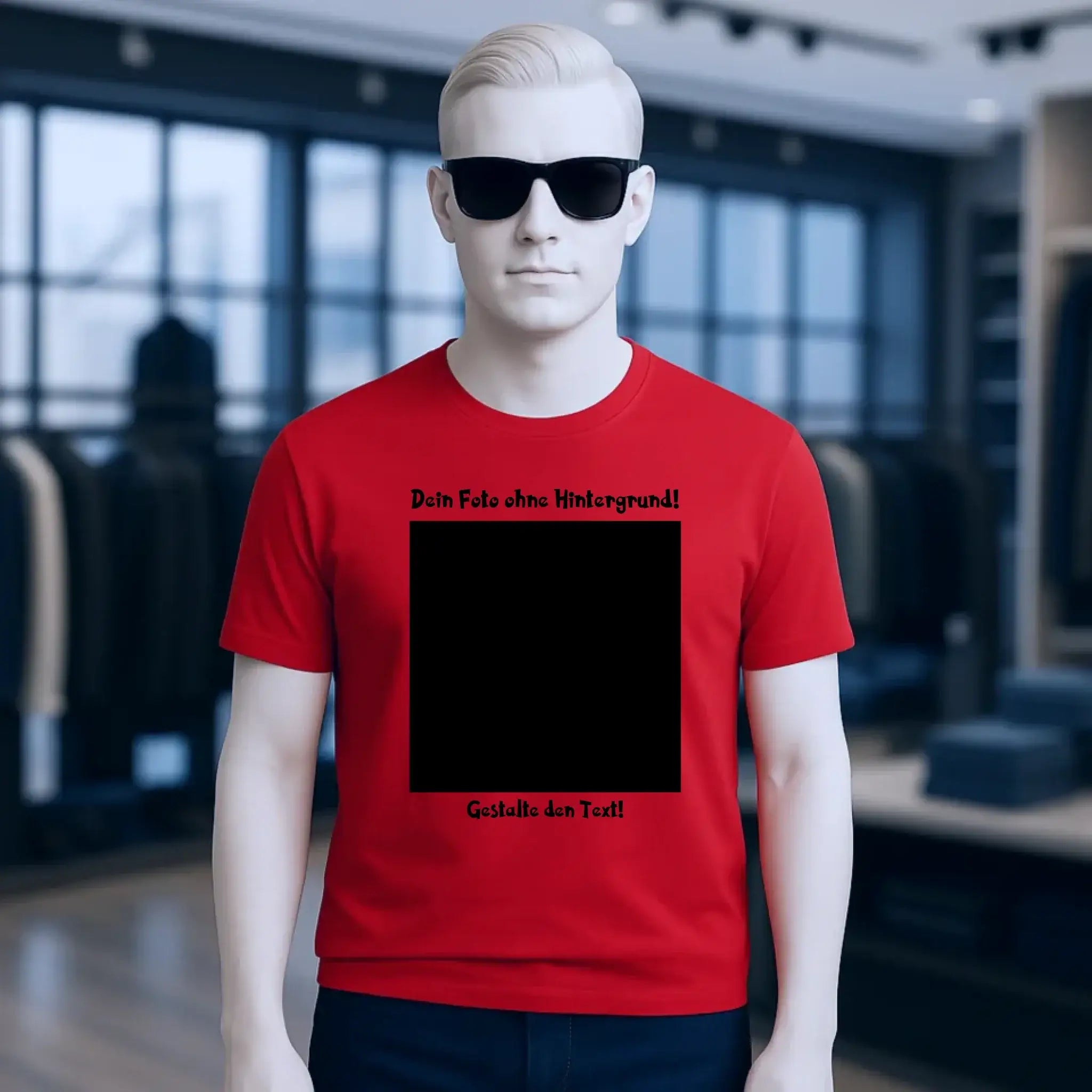 Dein FOTO mit Hintergrundentferner + Text + Hintergrund optional • Unisex Premium T-Shirt XS-5XL aus Bio-Baumwolle für Damen & Herren • Exklusivdesign • personalisiert • KI-MAGIC-CUT