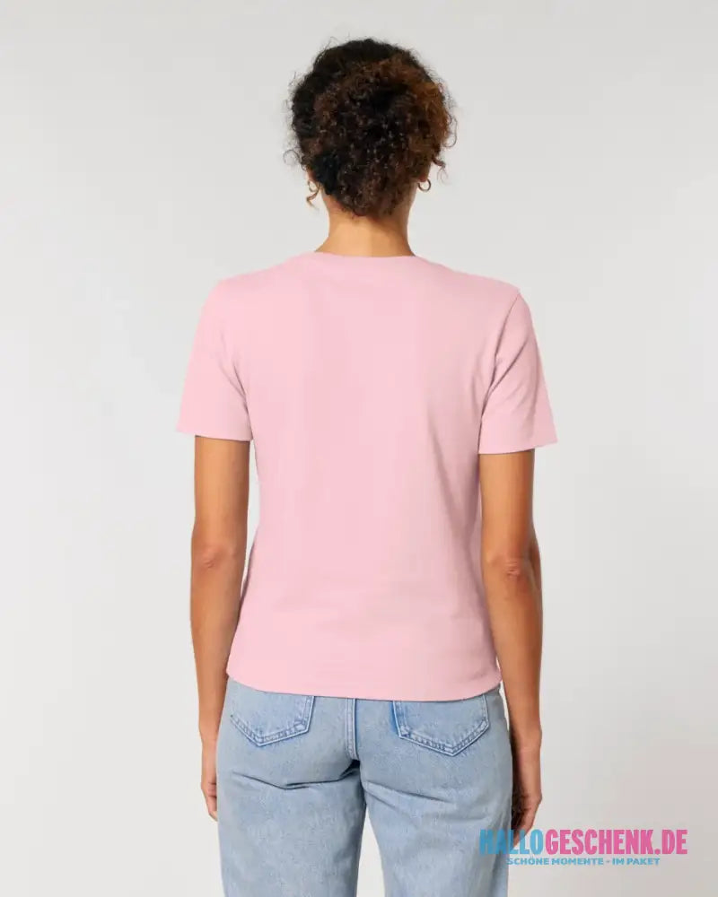 Dein FOTO mit Hintergrundentferner + Text + Hintergrund (optional) • Damen T-Shirt • Bio-Baumwolle • Premium-Qualität