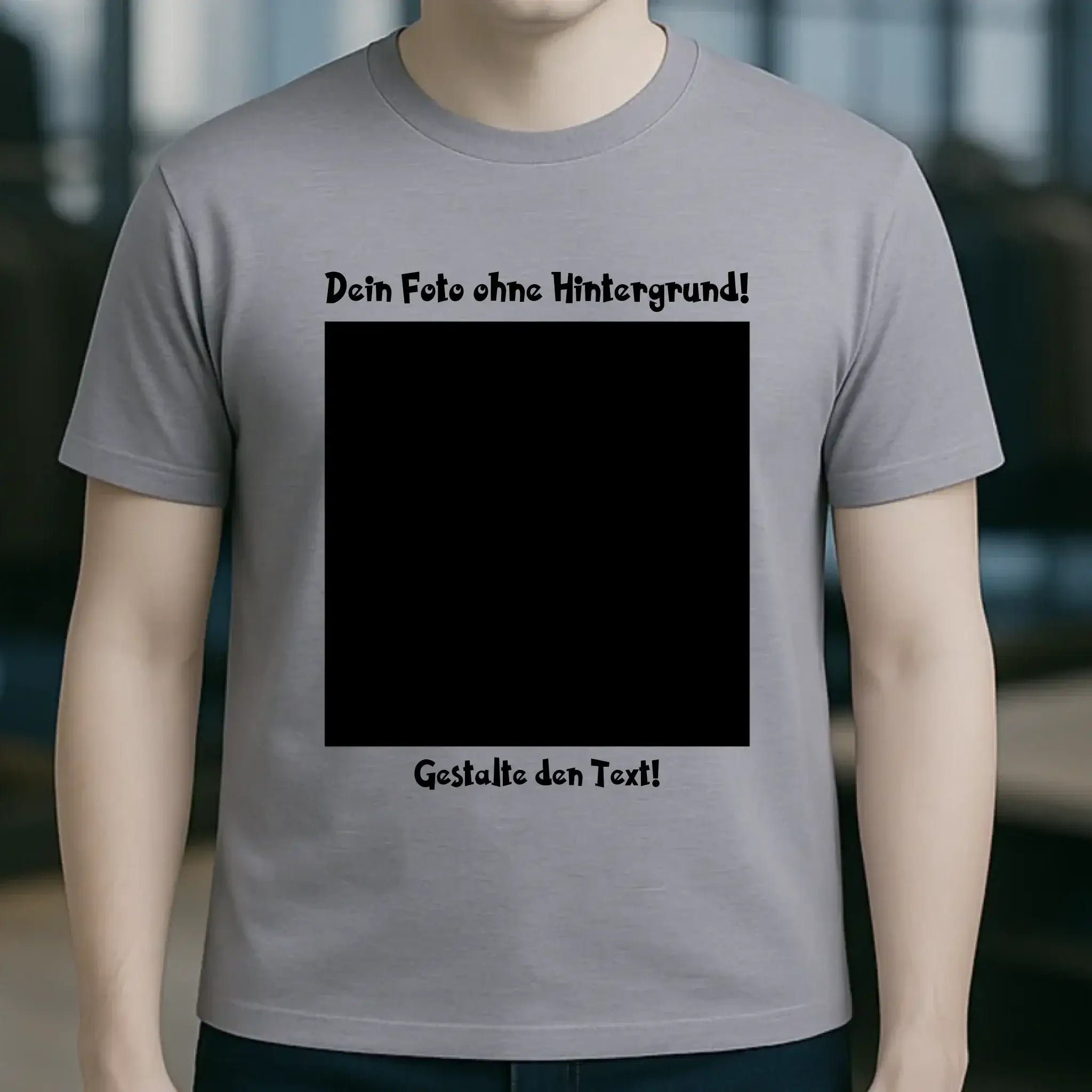 Dein FOTO mit Hintergrundentferner + Text + Hintergrund optional • Unisex Premium T-Shirt XS-5XL aus Bio-Baumwolle für Damen & Herren • Exklusivdesign • personalisiert • KI-MAGIC-CUT