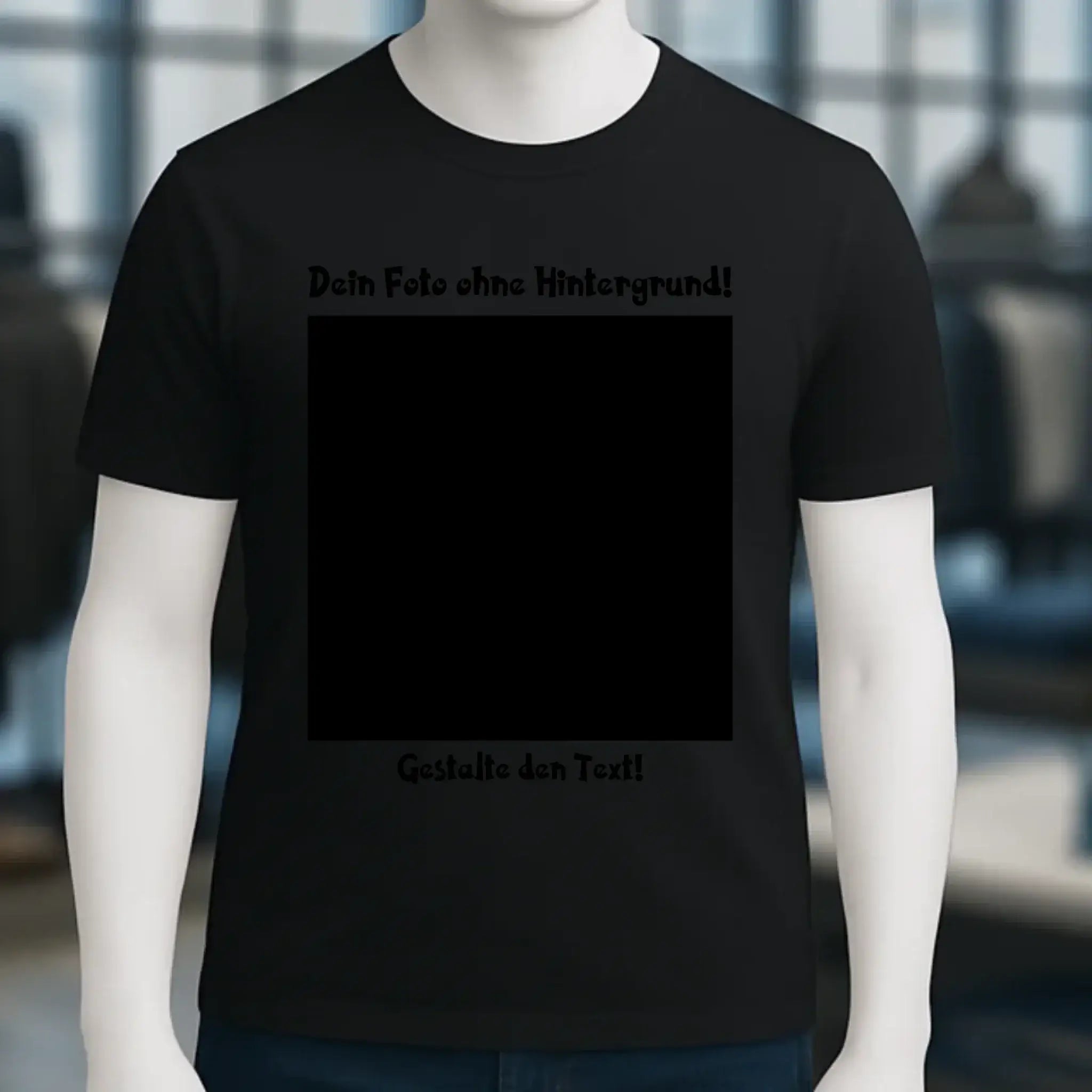 Dein FOTO mit Hintergrundentferner + Text + Hintergrund optional • Unisex Premium T-Shirt XS-5XL aus Bio-Baumwolle für Damen & Herren • Exklusivdesign • personalisiert • KI-MAGIC-CUT