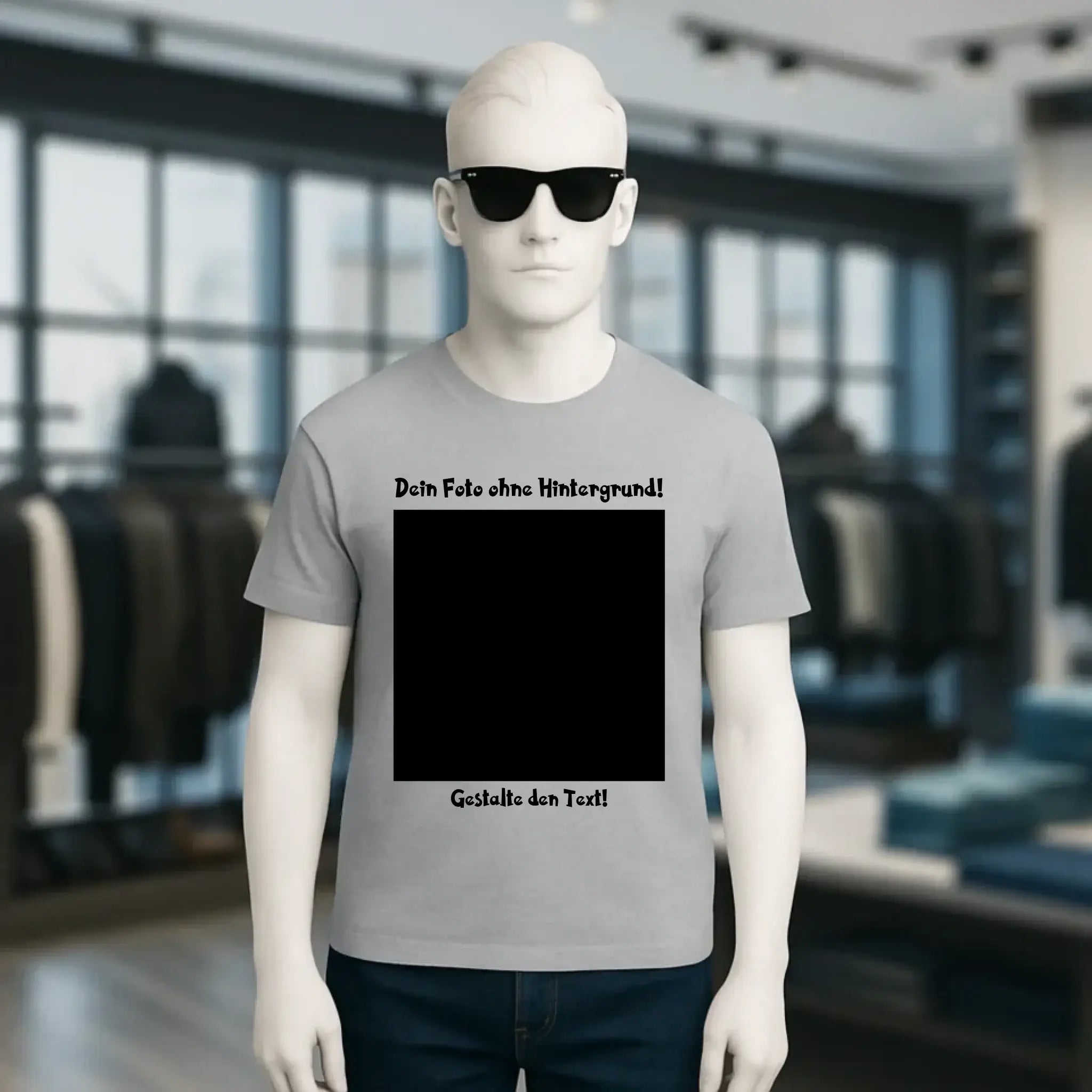 Dein FOTO mit Hintergrundentferner + Text + Hintergrund optional • Unisex Premium T-Shirt XS-5XL aus Bio-Baumwolle für Damen & Herren • Exklusivdesign • personalisiert • KI-MAGIC-CUT