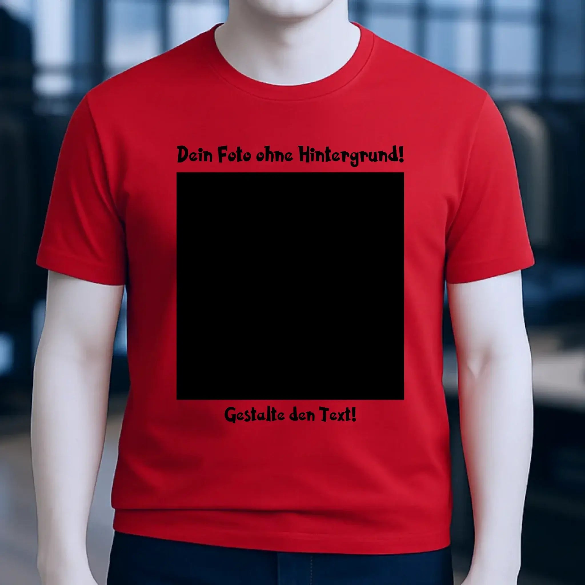 Dein FOTO mit Hintergrundentferner + Text + Hintergrund optional • Unisex Premium T-Shirt XS-5XL aus Bio-Baumwolle für Damen & Herren • Exklusivdesign • personalisiert • KI-MAGIC-CUT