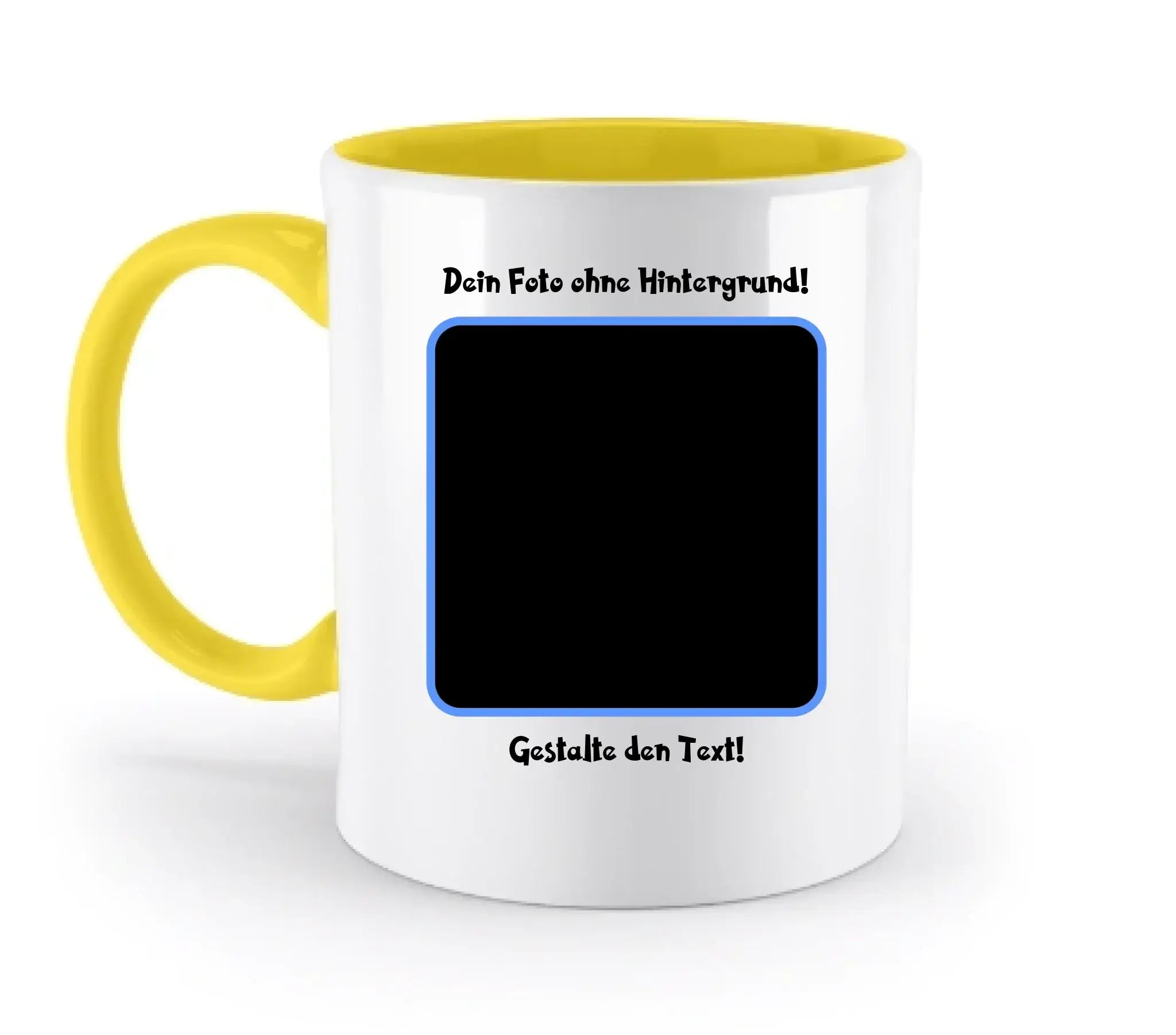 Dein FOTO mit Hintergrundentferner + Text + Hintergrund (optional)• zweifarbige Tasse (spülmaschinengeeignet)