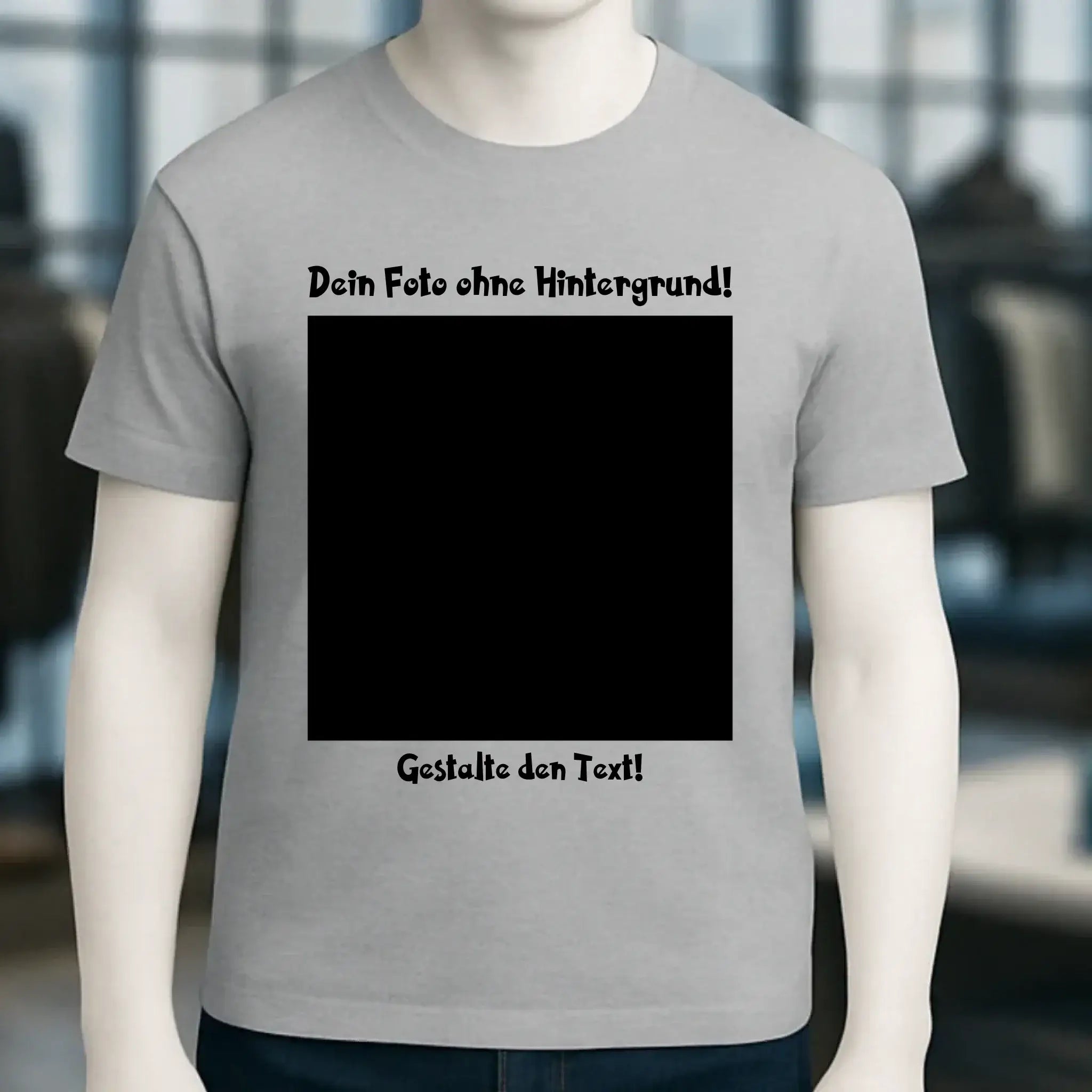Dein FOTO mit Hintergrundentferner + Text + Hintergrund optional • Unisex Premium T-Shirt XS-5XL aus Bio-Baumwolle für Damen & Herren • Exklusivdesign • personalisiert • KI-MAGIC-CUT