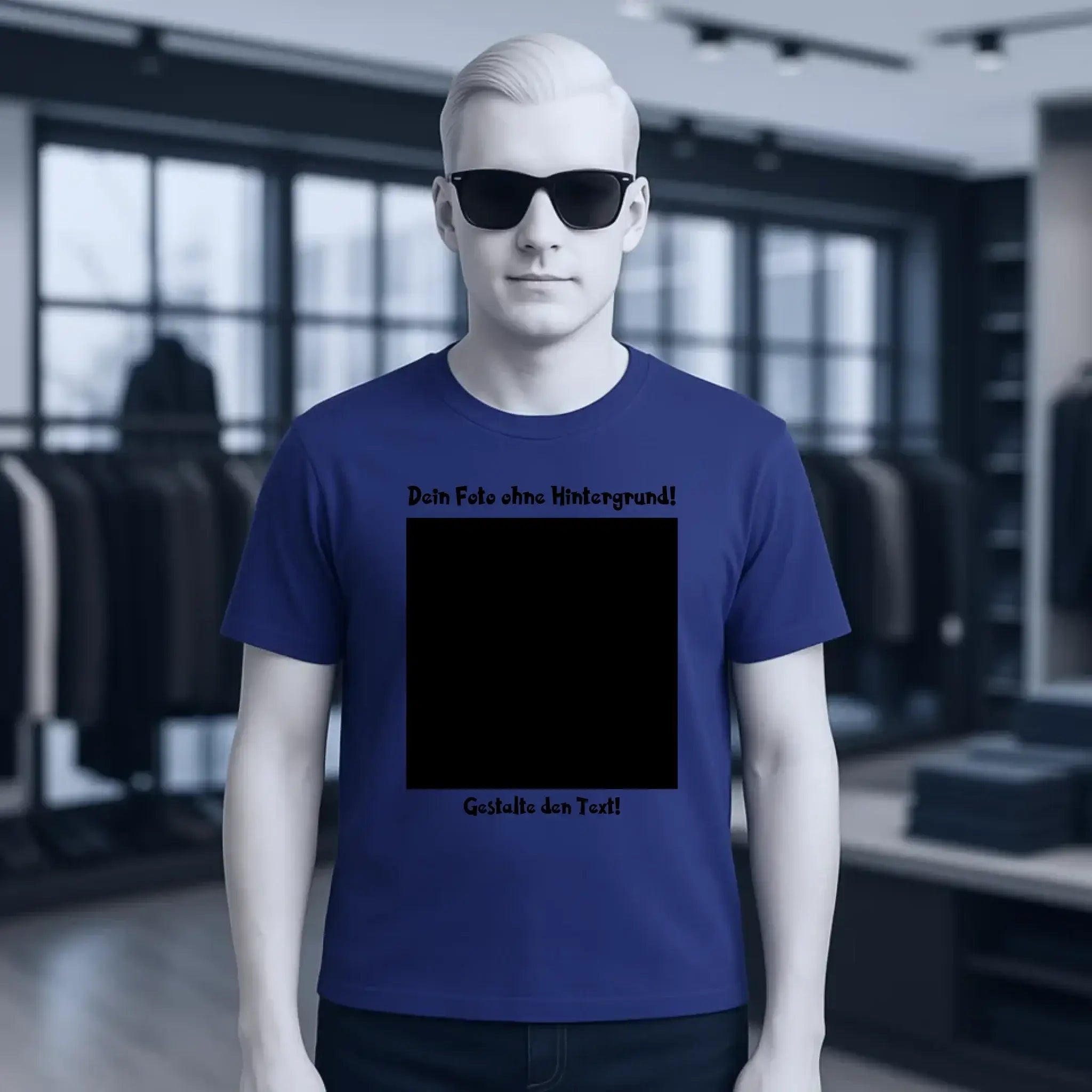 Dein FOTO mit Hintergrundentferner + Text + Hintergrund optional • Unisex Premium T-Shirt XS-5XL aus Bio-Baumwolle für Damen & Herren • Exklusivdesign • personalisiert • KI-MAGIC-CUT