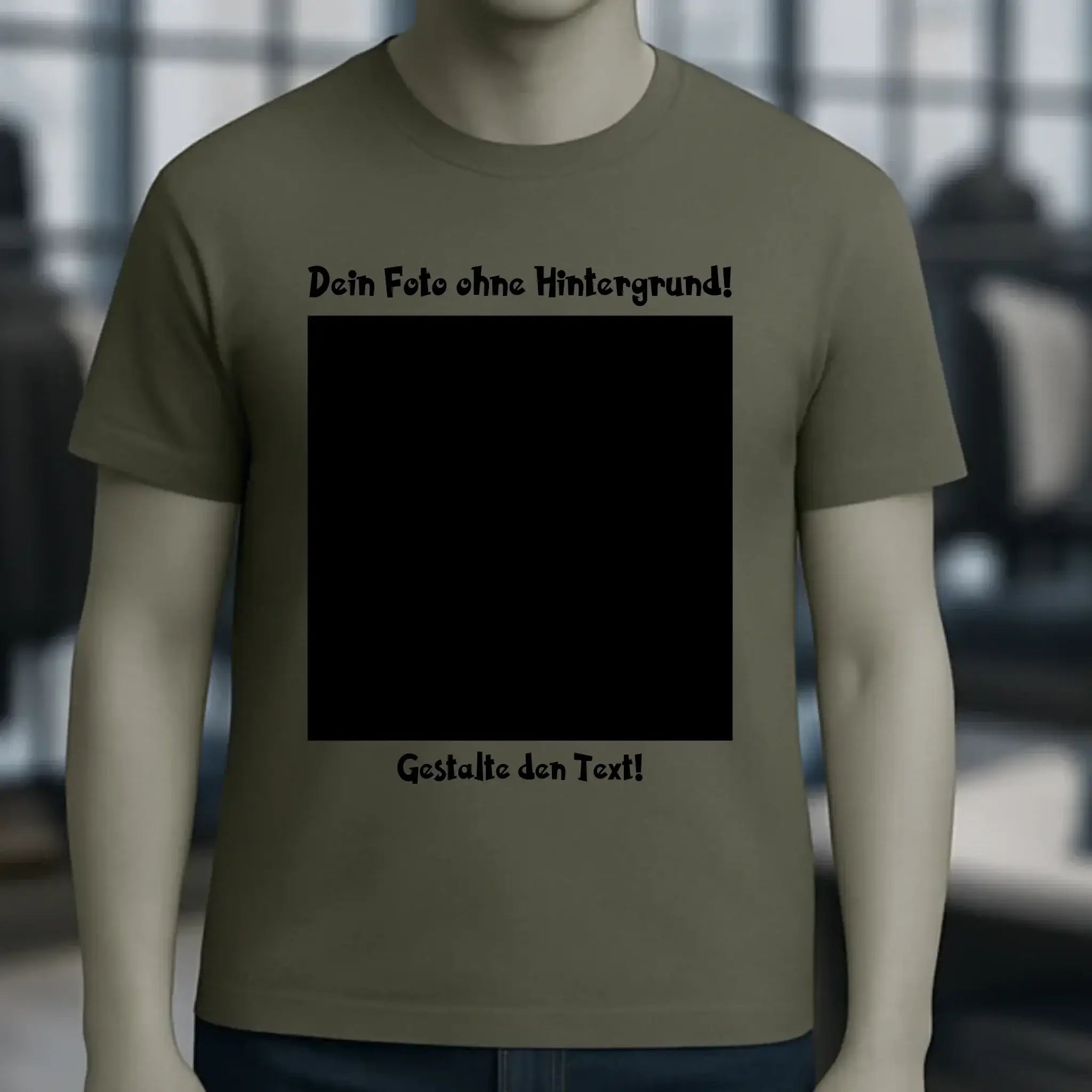 Dein FOTO mit Hintergrundentferner + Text + Hintergrund optional • Unisex Premium T-Shirt XS-5XL aus Bio-Baumwolle für Damen & Herren • Exklusivdesign • personalisiert • KI-MAGIC-CUT