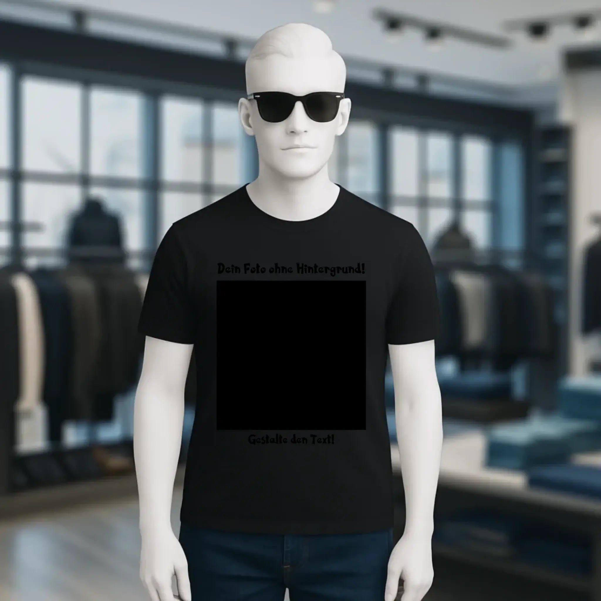 Dein FOTO mit Hintergrundentferner + Text + Hintergrund optional • Unisex Premium T-Shirt XS-5XL aus Bio-Baumwolle für Damen & Herren • Exklusivdesign • personalisiert • KI-MAGIC-CUT