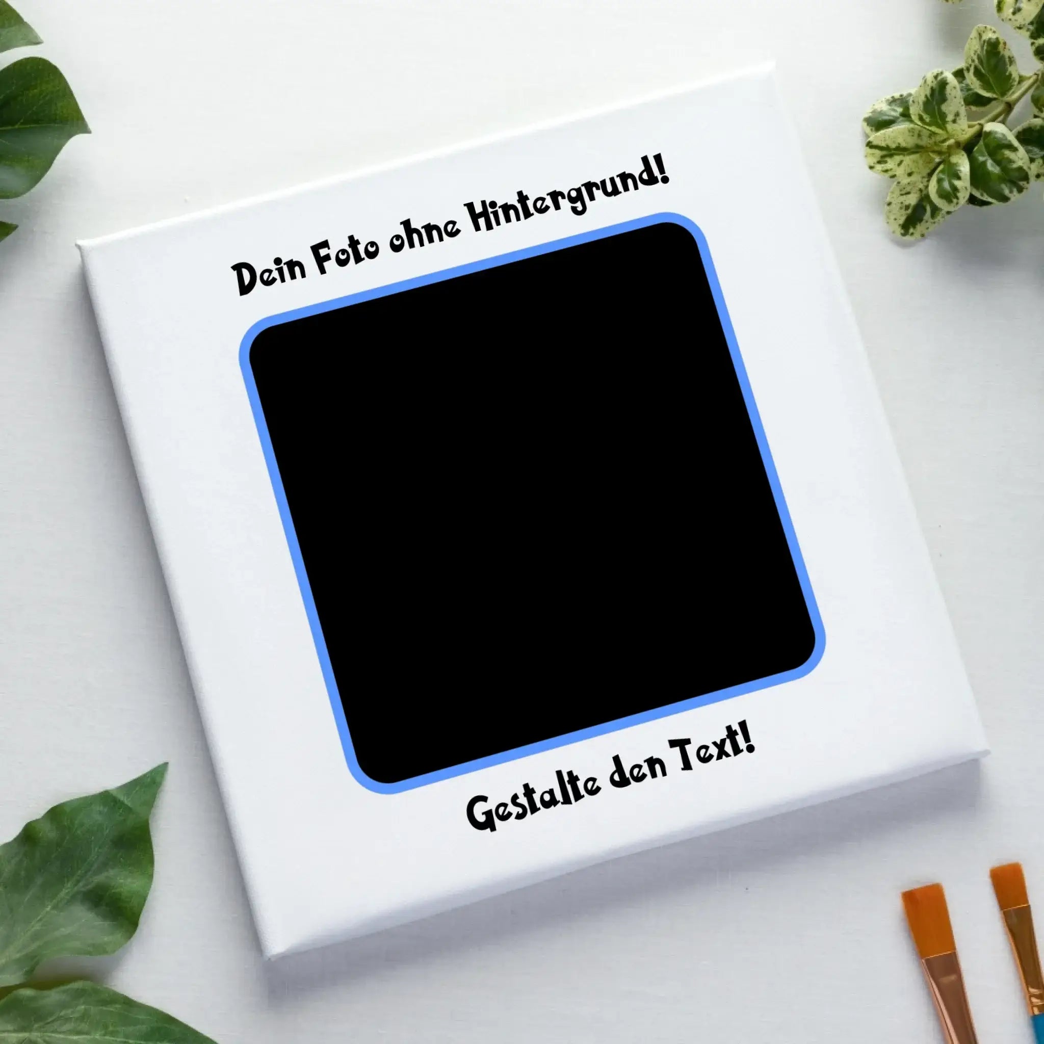Dein Foto mit Hintergrundentferner + Text + Hintergrund (optional) • Leinwand auf Holzkeilrahmen • MAGIC-KI-CUT TOOL