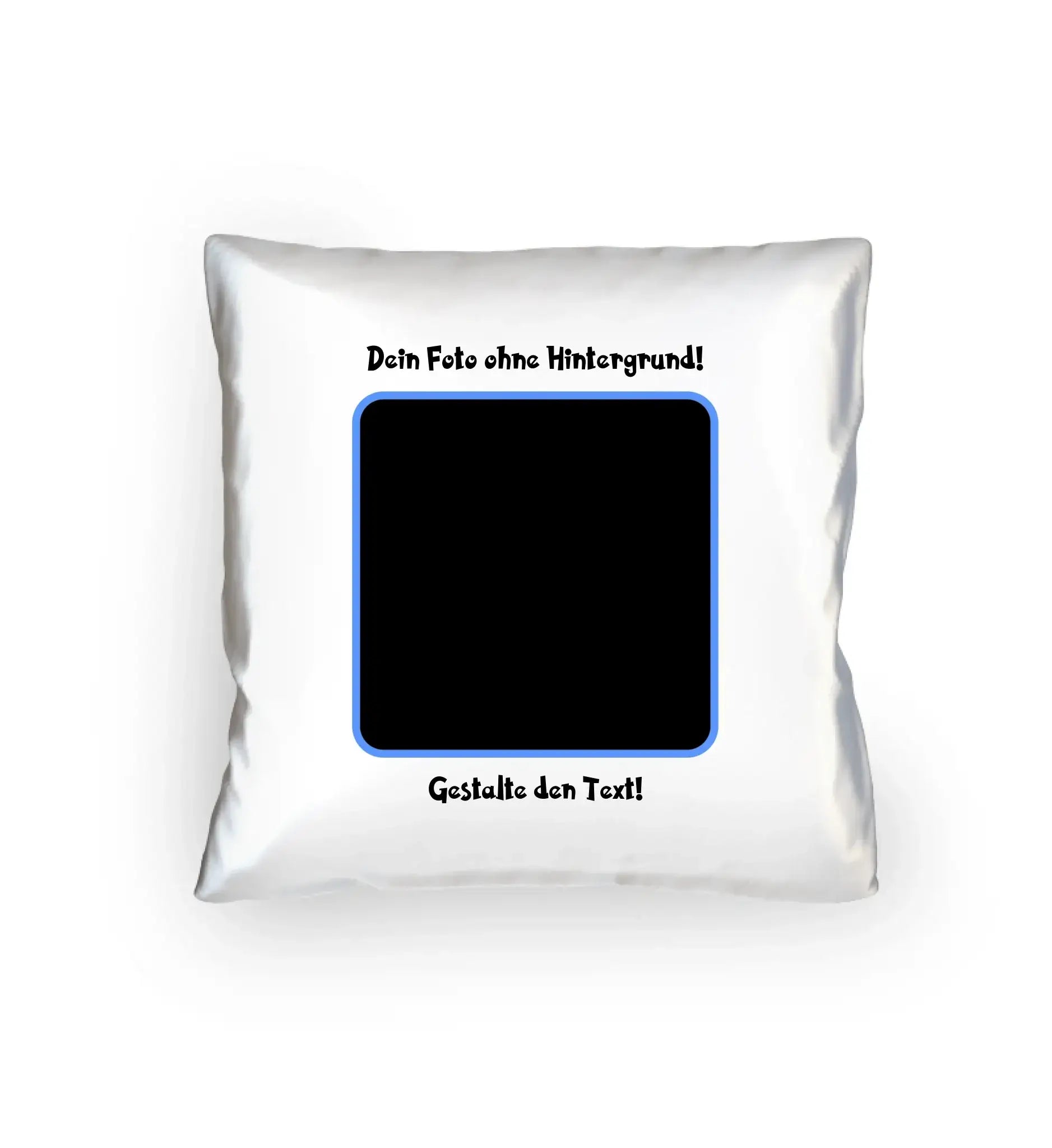 Dein FOTO mit Hintergrundentferner + Text + Hintergrund (optional) • Kissen 40x40 cm • personalisiert • MAGIC-KI-CUT