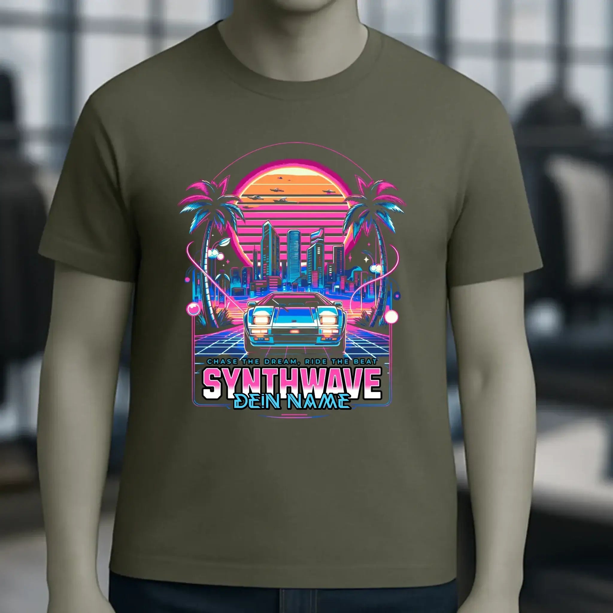 Dein Name • Synthwave • Retro • 80s • Cyberpunk • Unisex Premium T-Shirt XS-5XL aus Bio-Baumwolle für Damen & Herren • Exklusivdesign • personalisiert