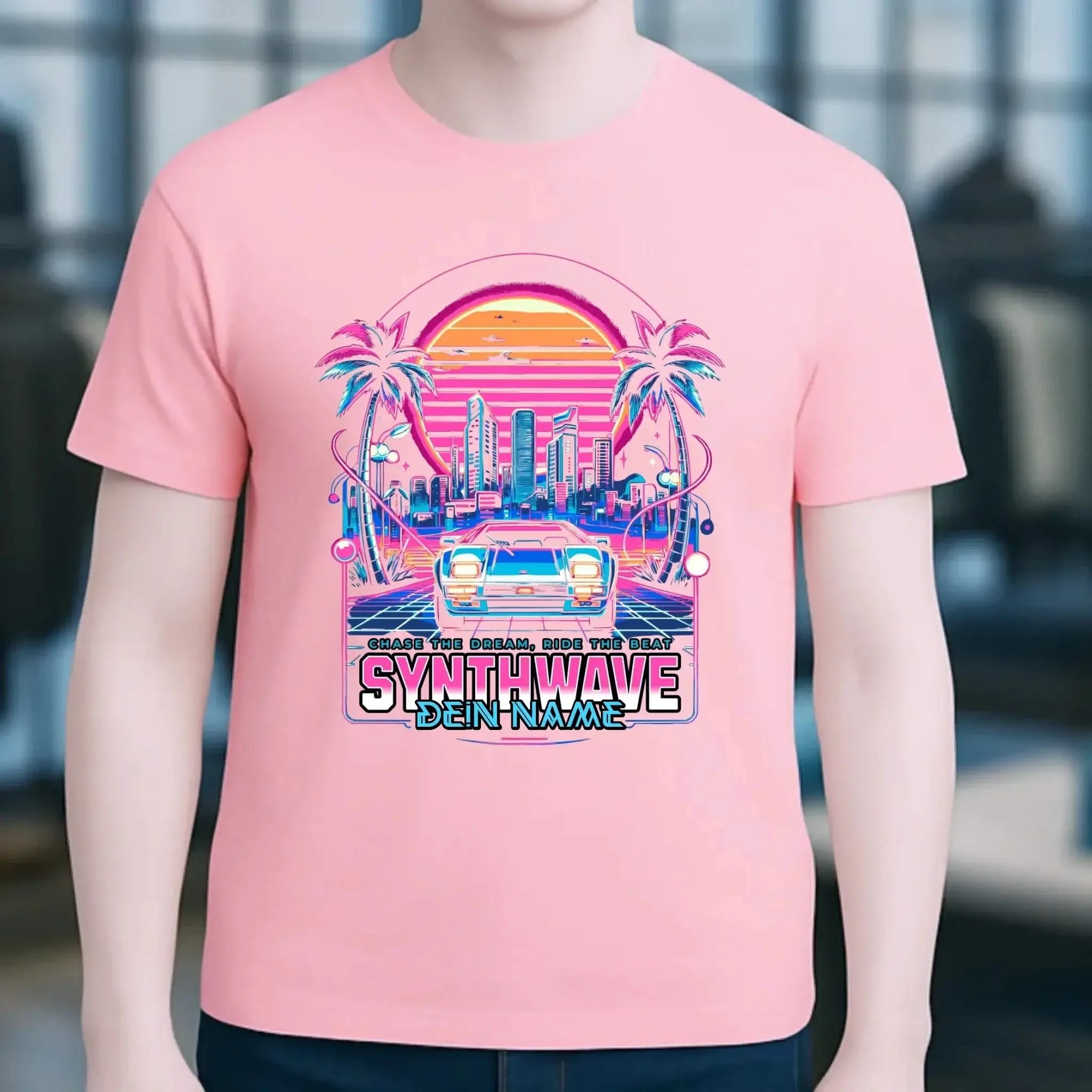 Dein Name • Synthwave • Retro • 80s • Cyberpunk • Unisex Premium T-Shirt XS-5XL aus Bio-Baumwolle für Damen & Herren • Exklusivdesign • personalisiert