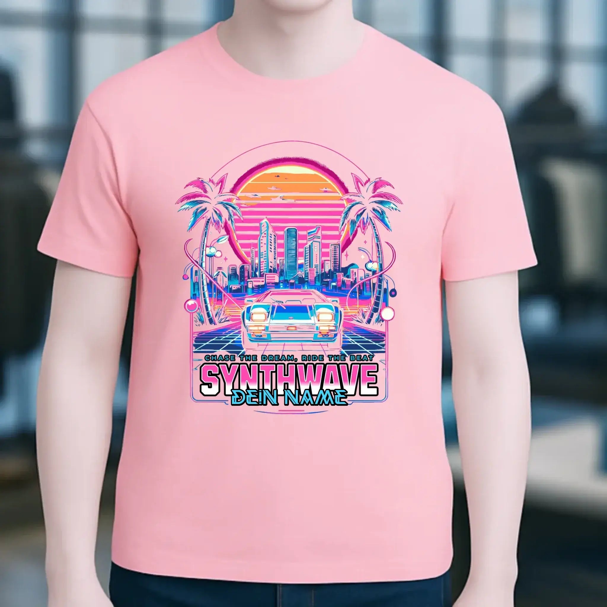 Dein Name • Synthwave • Retro • 80s • Cyberpunk • Unisex Premium T-Shirt XS-5XL aus Bio-Baumwolle für Damen & Herren • Exklusivdesign • personalisiert