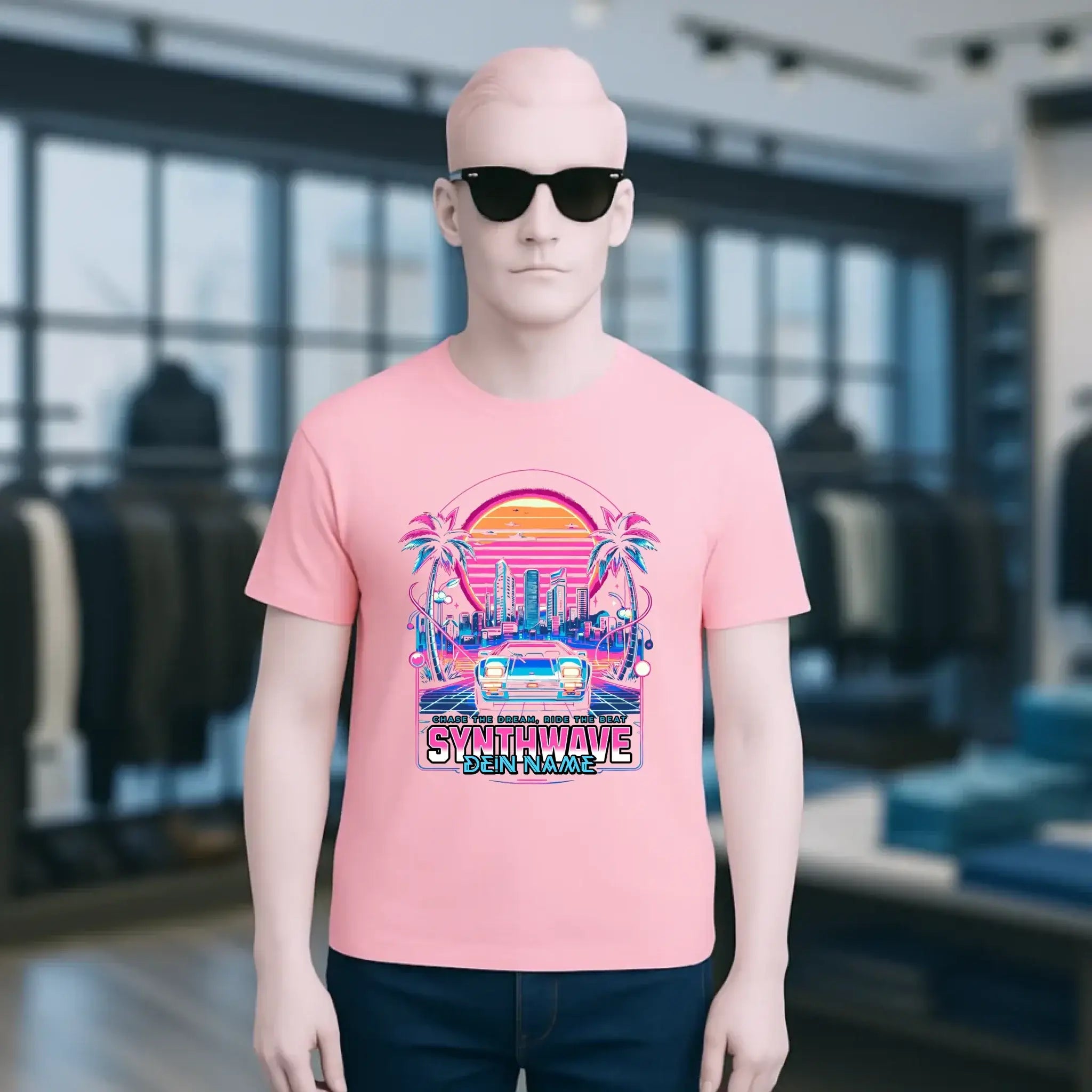Dein Name • Synthwave • Retro • 80s • Cyberpunk • Unisex Premium T-Shirt XS-5XL aus Bio-Baumwolle für Damen & Herren • Exklusivdesign • personalisiert