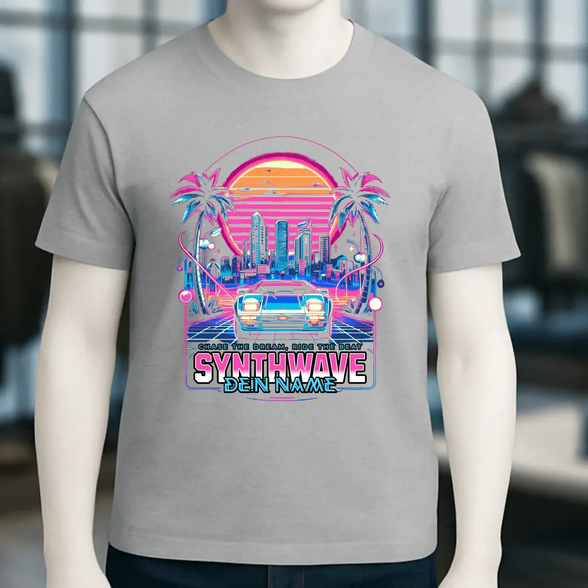 Dein Name • Synthwave • Retro • 80s • Cyberpunk • Unisex Premium T-Shirt XS-5XL aus Bio-Baumwolle für Damen & Herren • Exklusivdesign • personalisiert