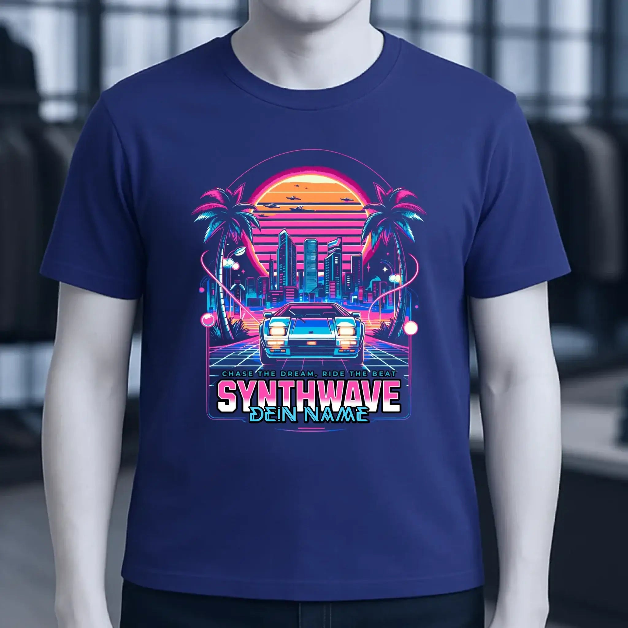 Dein Name • Synthwave • Retro • 80s • Cyberpunk • Unisex Premium T-Shirt XS-5XL aus Bio-Baumwolle für Damen & Herren • Exklusivdesign • personalisiert