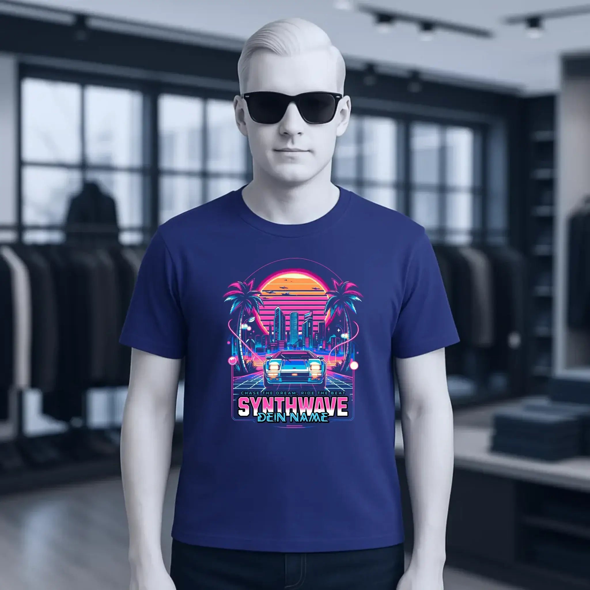 Dein Name • Synthwave • Retro • 80s • Cyberpunk • Unisex Premium T-Shirt XS-5XL aus Bio-Baumwolle für Damen & Herren • Exklusivdesign • personalisiert