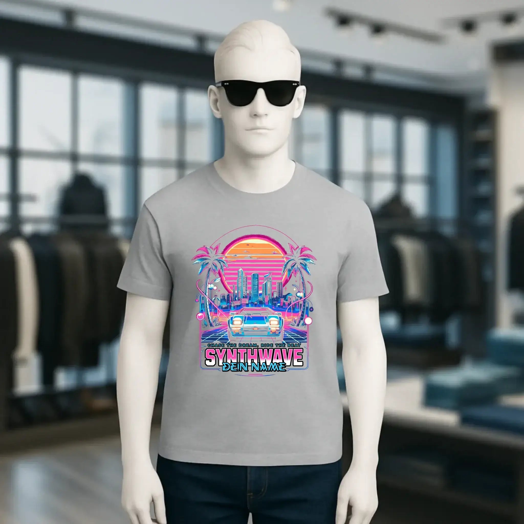 Dein Name • Synthwave • Retro • 80s • Cyberpunk • Unisex Premium T-Shirt XS-5XL aus Bio-Baumwolle für Damen & Herren • Exklusivdesign • personalisiert