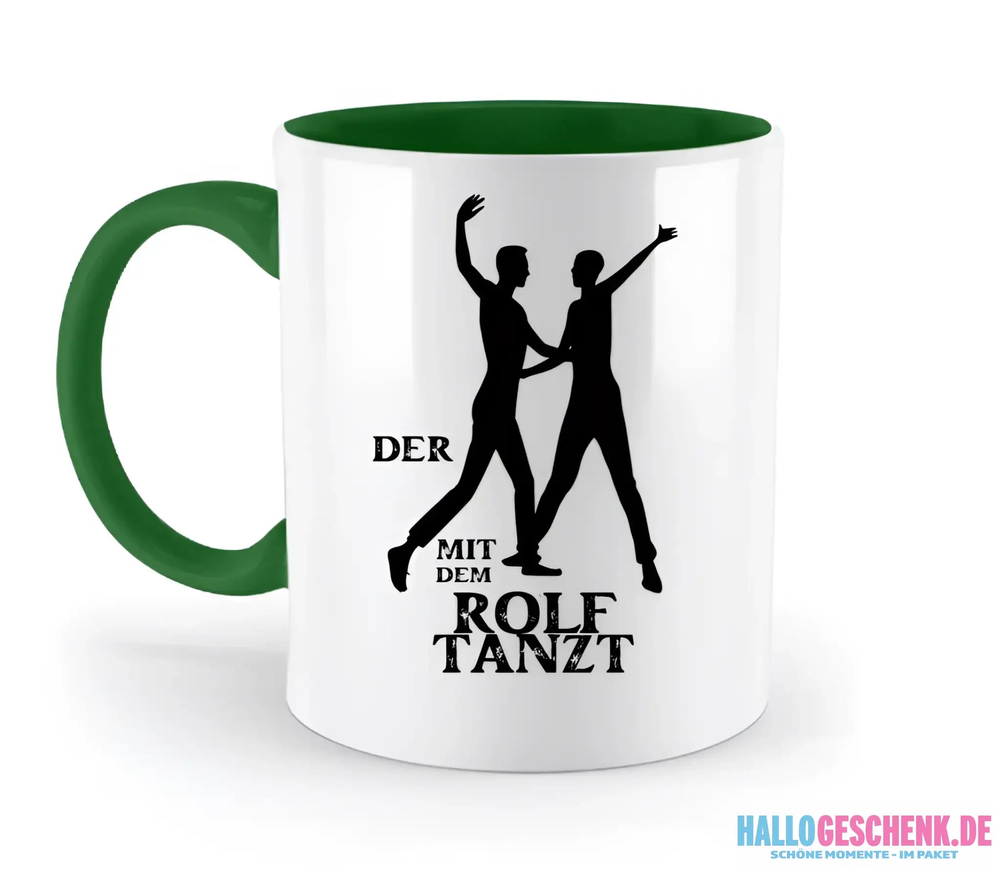 Der mit dem ?DEIN NAME? tanzt • zweifarbige Tasse spülmaschinengeeignet • Exklusivdesign • personalisiert