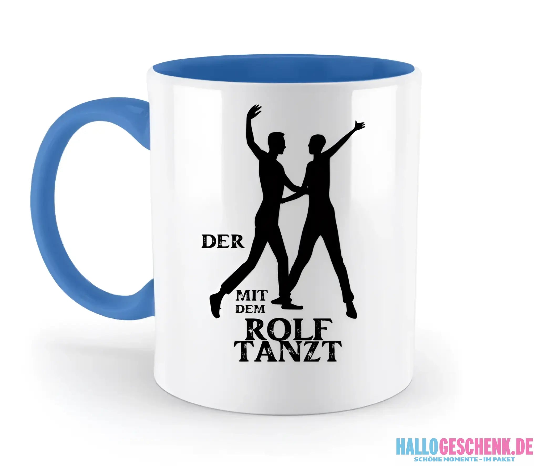 Der mit dem ?DEIN NAME? tanzt • zweifarbige Tasse spülmaschinengeeignet • Exklusivdesign • personalisiert