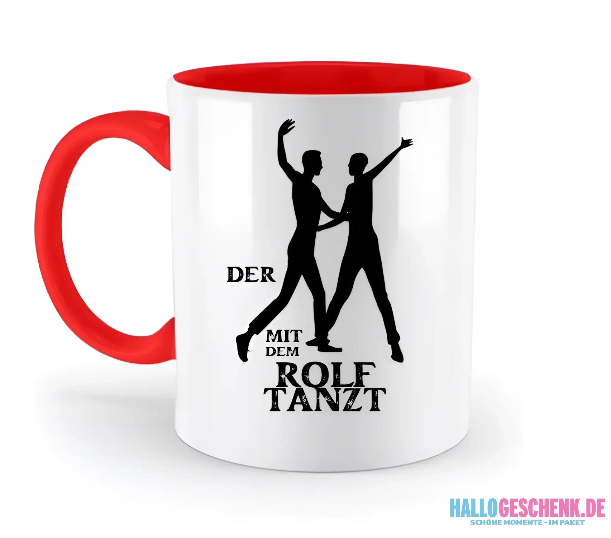 Der mit dem ?DEIN NAME? tanzt • zweifarbige Tasse spülmaschinengeeignet • Exklusivdesign • personalisiert