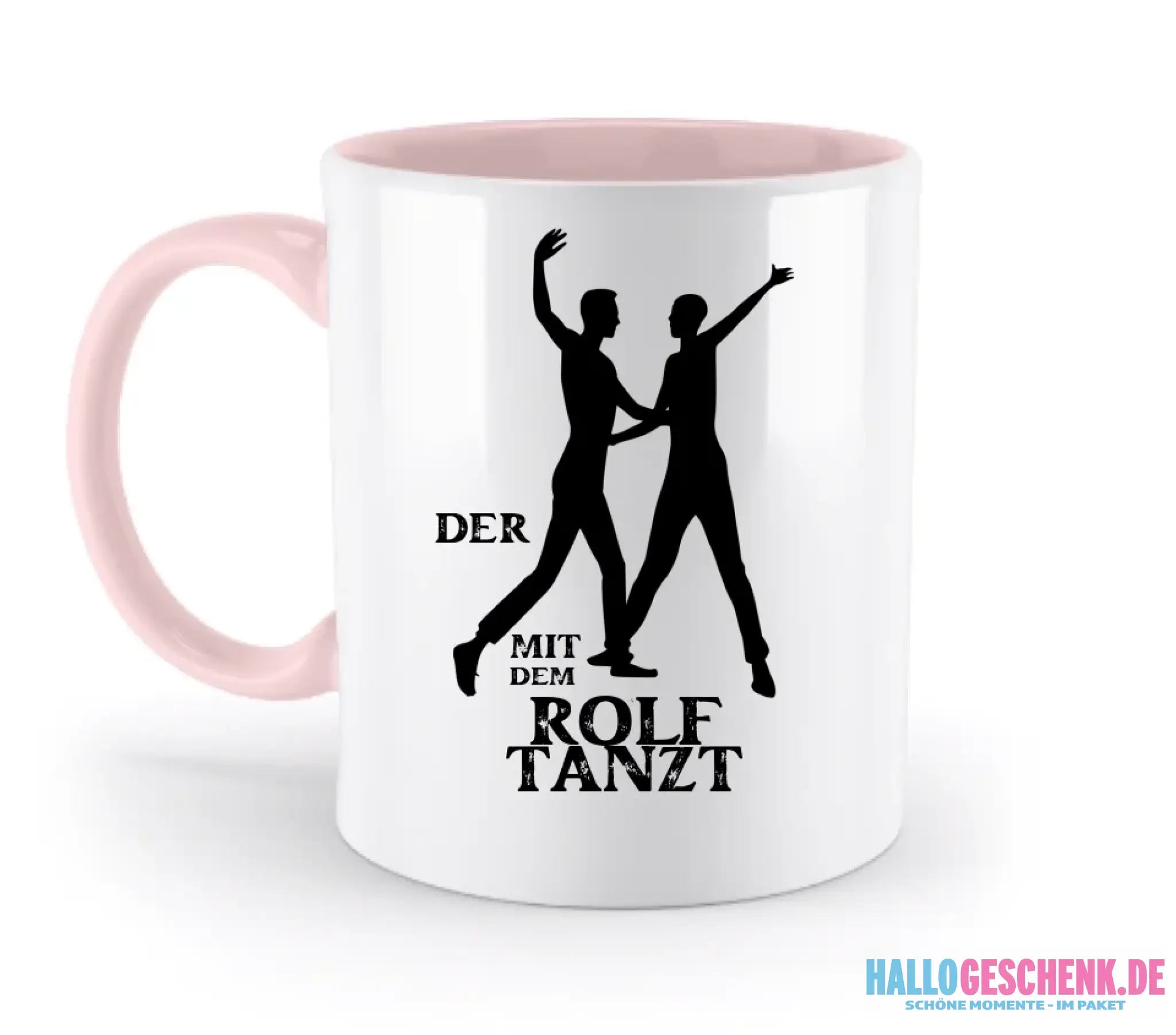 Der mit dem ?DEIN NAME? tanzt • zweifarbige Tasse spülmaschinengeeignet • Exklusivdesign • personalisiert
