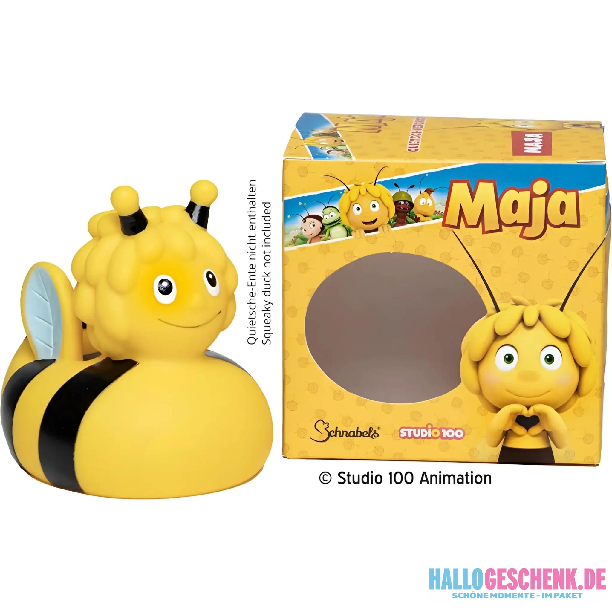 Die Biene Maja mit Geschenkverpakcung • offizielles Lizenzprodukt • Quietsche-Ente / Badeente - Badeenten