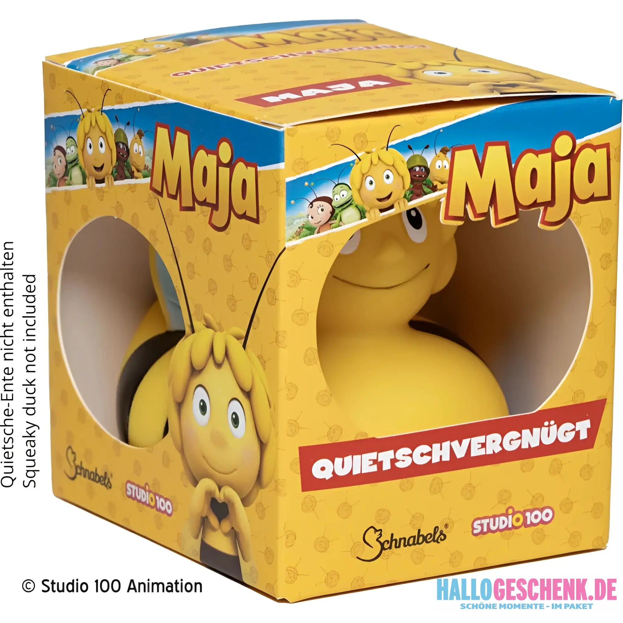 Die Biene Maja mit Geschenkverpakcung • offizielles Lizenzprodukt • Quietsche-Ente / Badeente - Badeenten