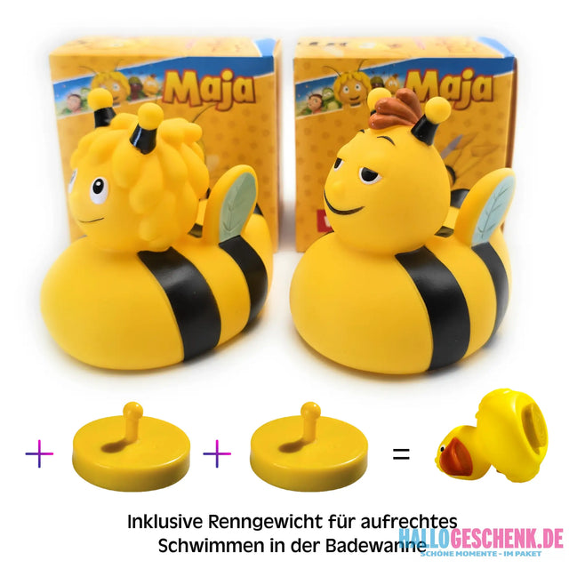 Die Biene Maja und ihr bester Freund Willi - Geschenkset inkl. hochwertige Verpackung & 2 x Renngewicht • Badeente