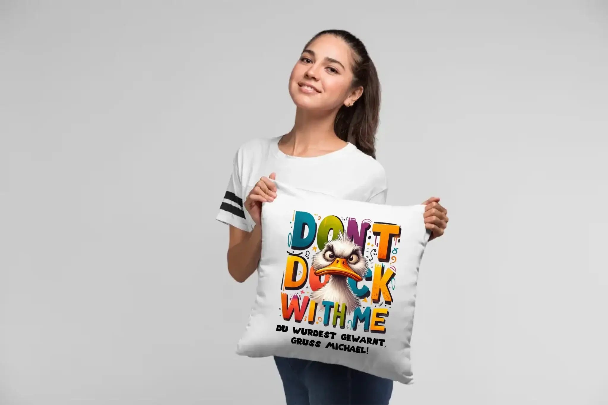 Don´t Duck with me • Ente • Kissen 40x40 cm • Exklusivdesign • personalisiert