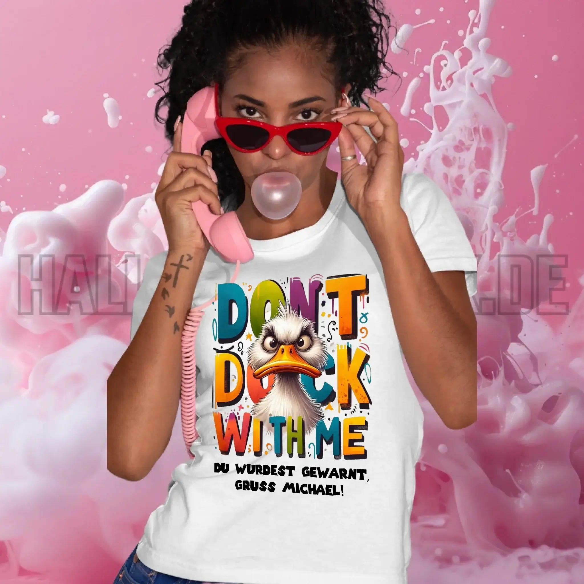 Don´t Duck with me • Ente • Ladies Premium T-Shirt XS-2XL aus Bio-Baumwolle für Damen • Exklusivdesign • personalisiert