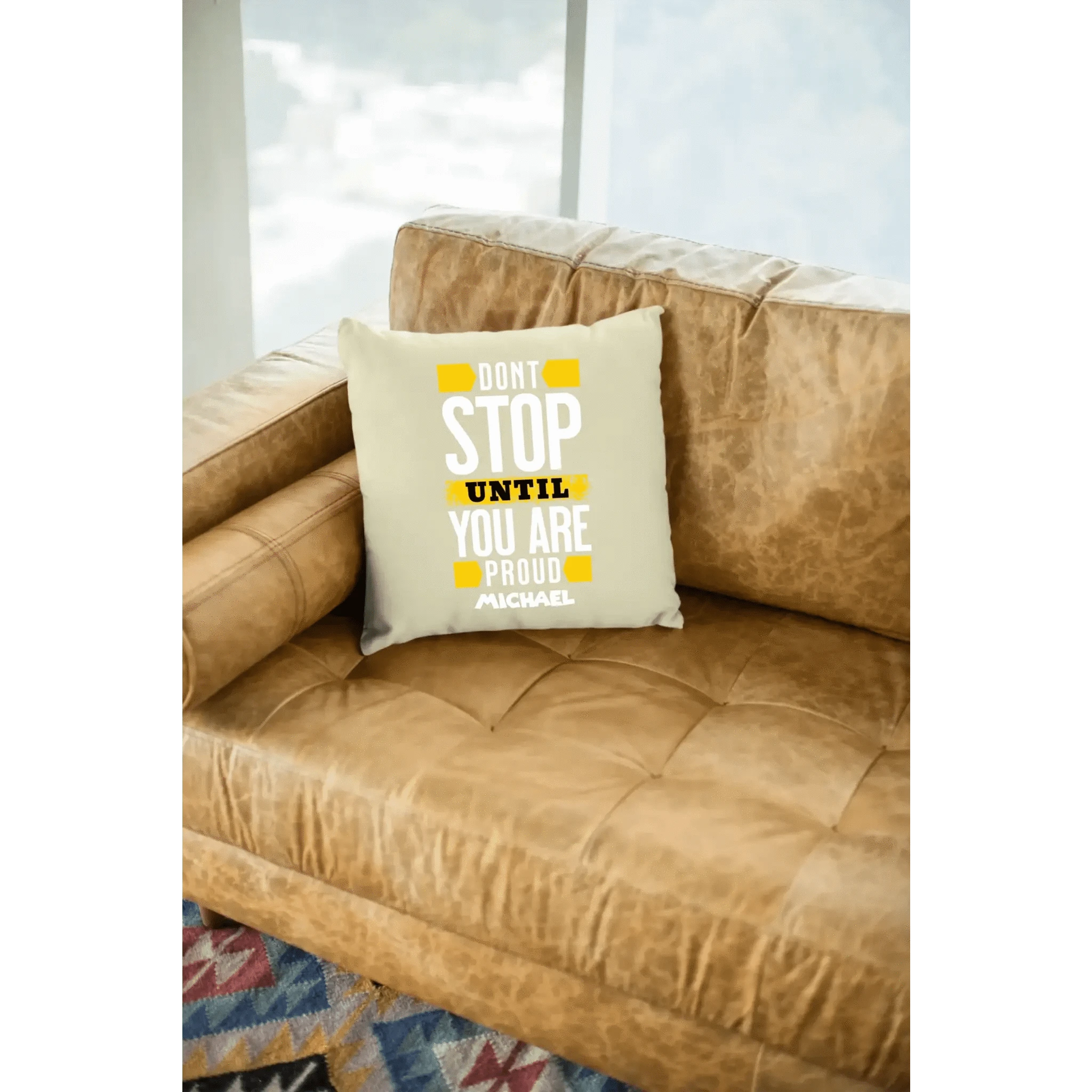 Don´t stop until you proud + Text • Kissen 40x40 cm • personalisiert