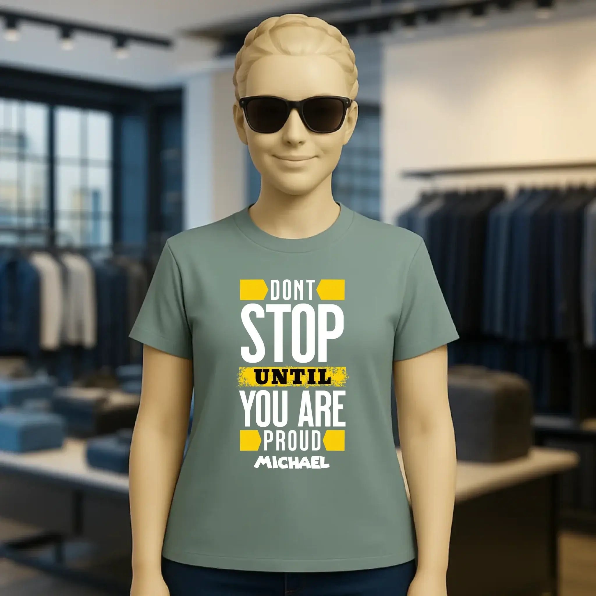 Don´t stop until you proud + Text • Ladies Premium T-Shirt XS-2XL aus Bio-Baumwolle für Damen • Exklusivdesign • personalisiert