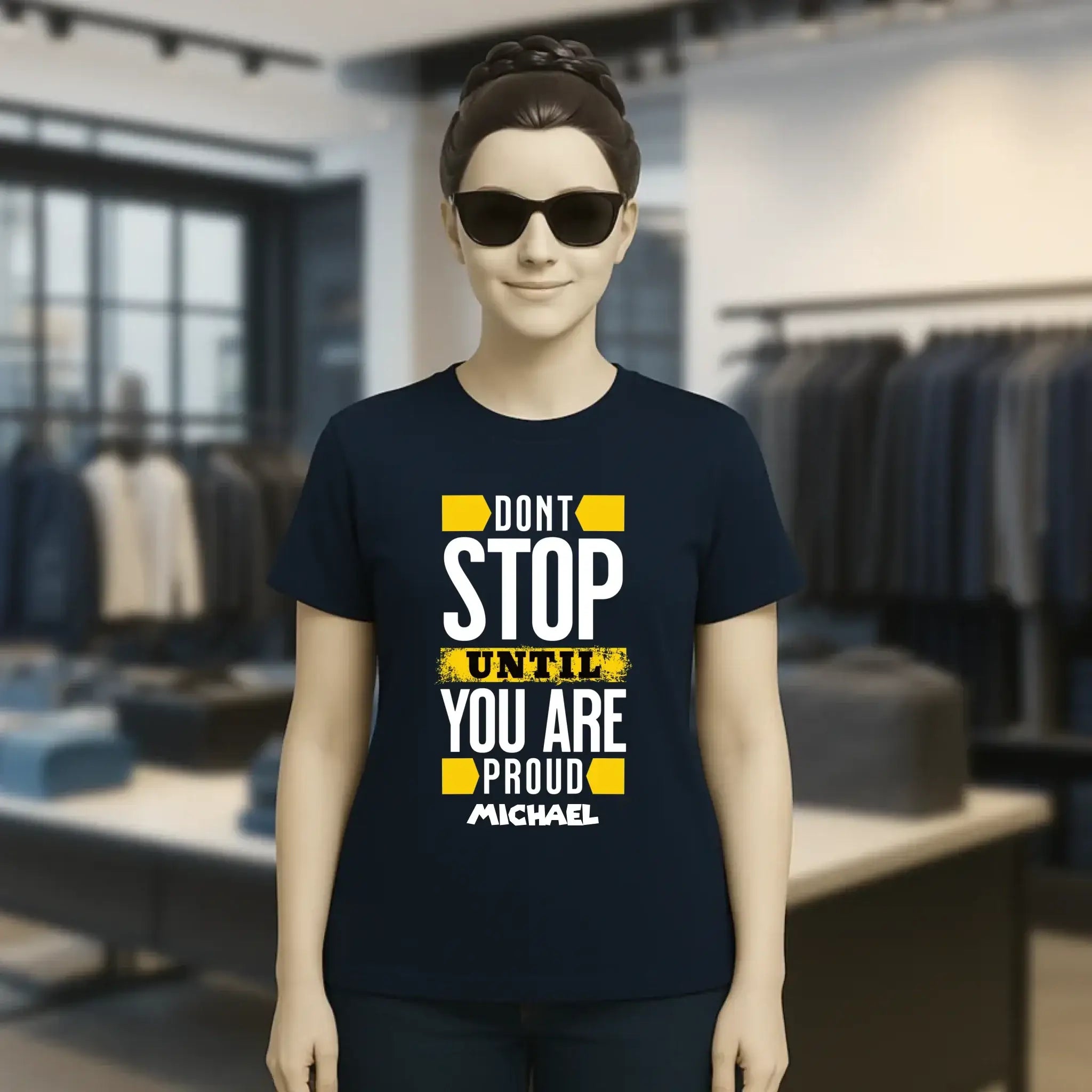 Don´t stop until you proud + Text • Ladies Premium T-Shirt XS-2XL aus Bio-Baumwolle für Damen • Exklusivdesign • personalisiert