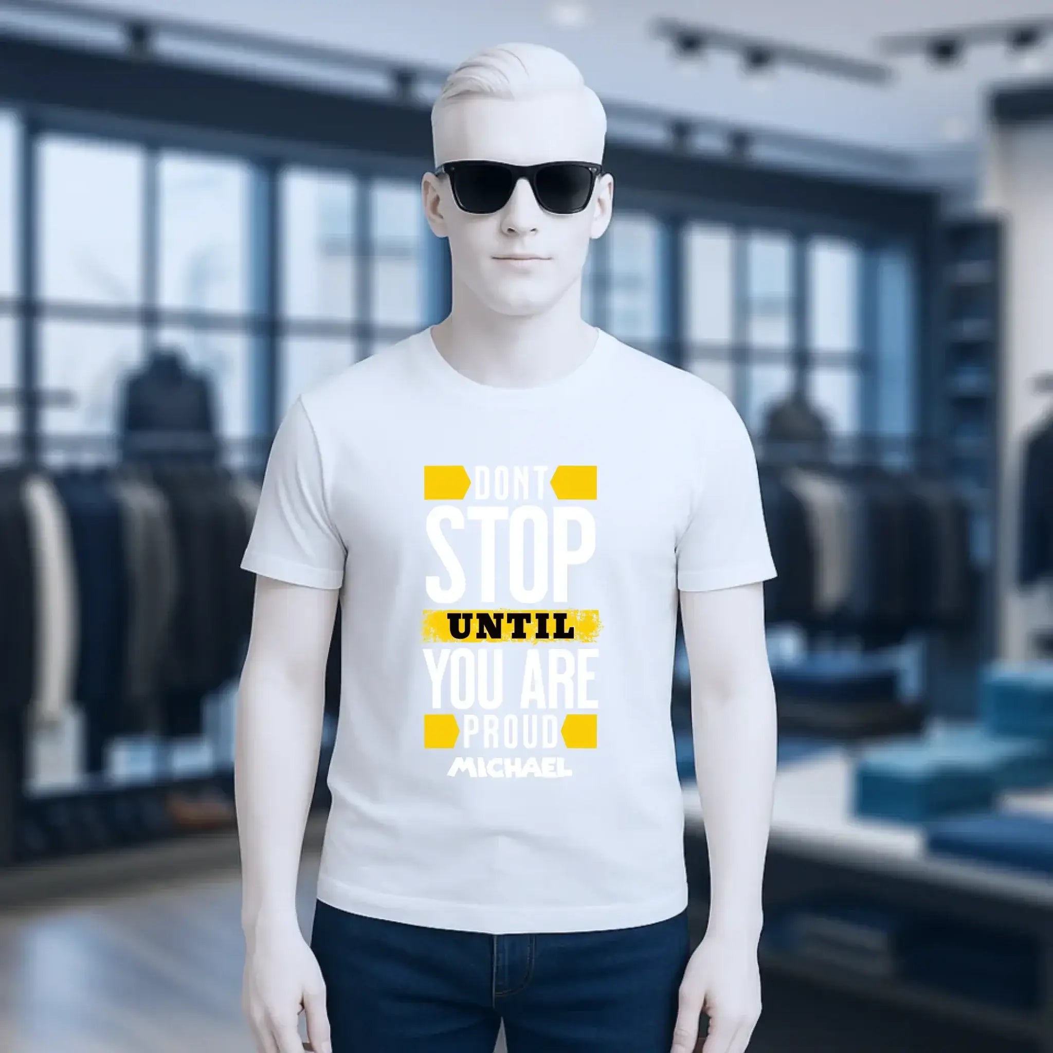 Don´t stop until you proud + Text • Unisex Premium T-Shirt XS-5XL aus Bio-Baumwolle für Damen & Herren • Exklusivdesign • personalisiert